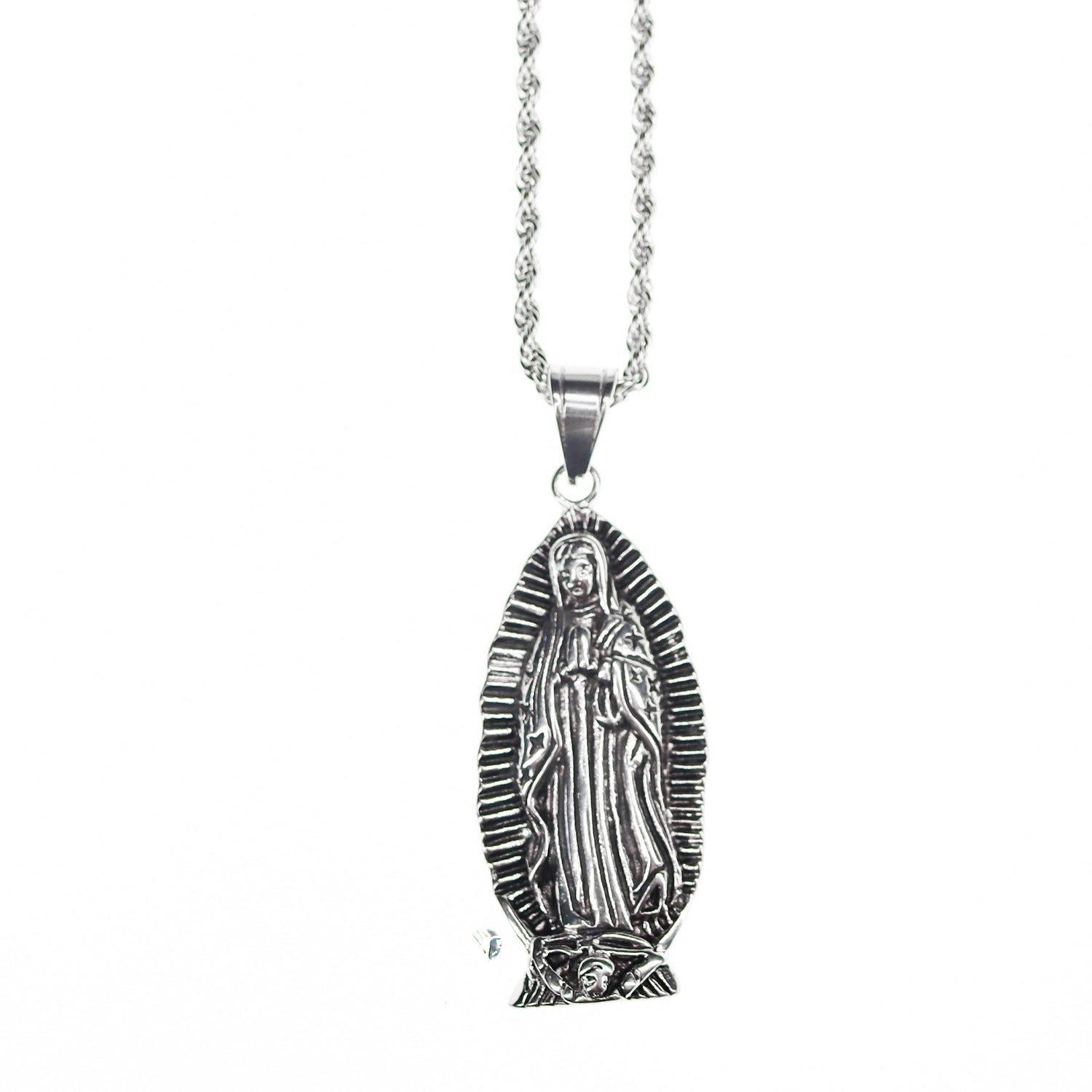 Colgante Virgen de acero inoxidable