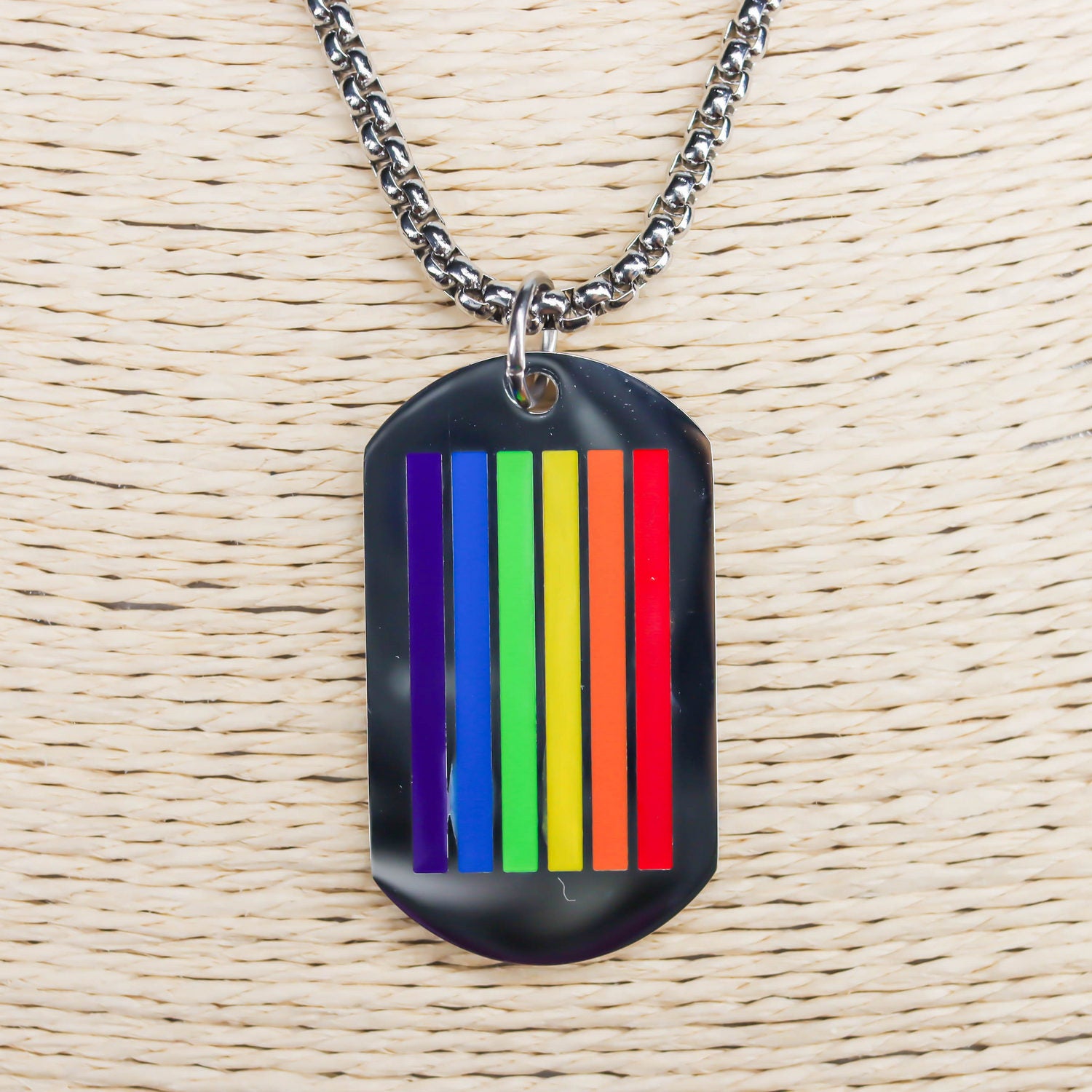 Colgante de acero inoxidable del orgullo gay