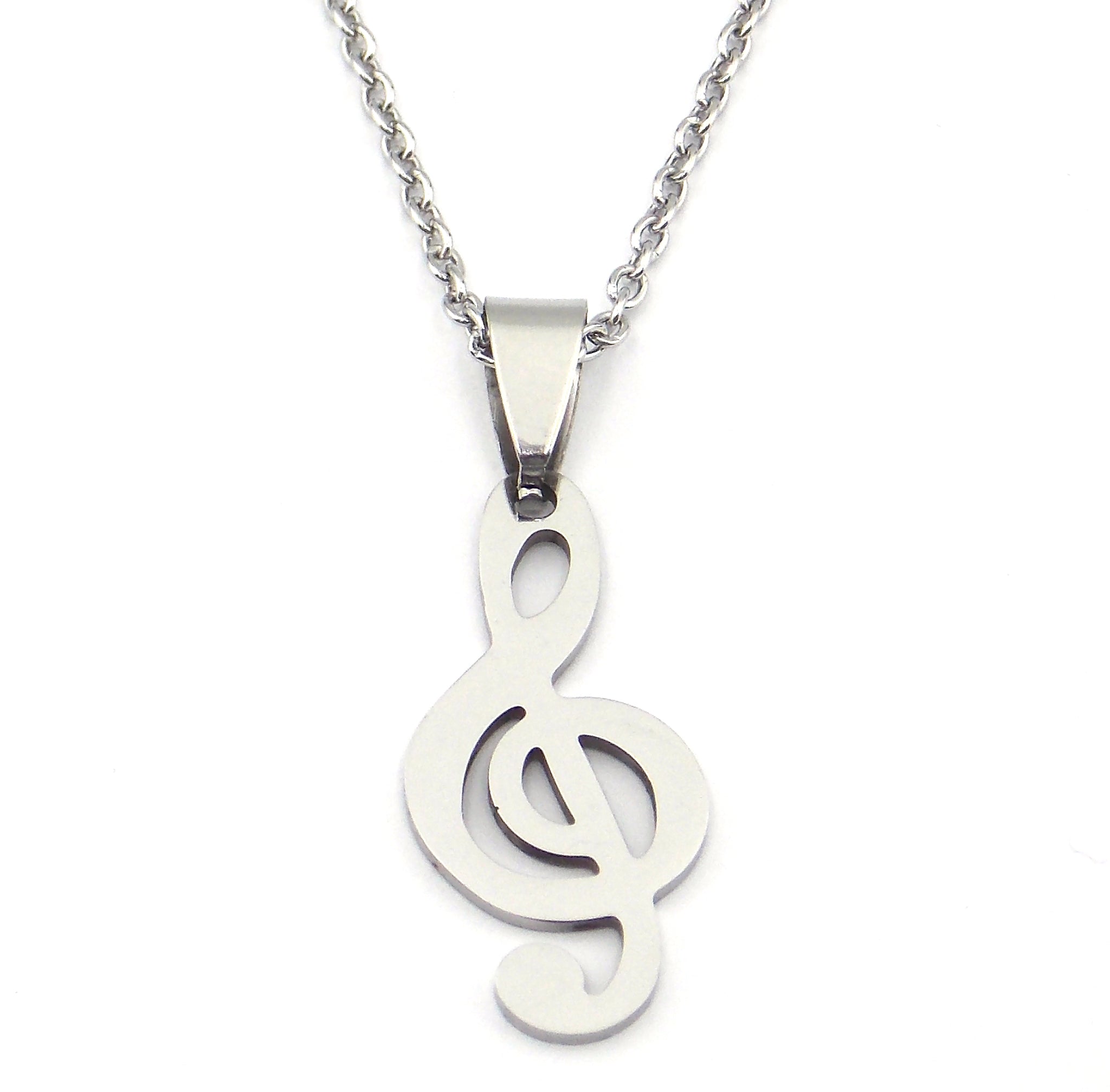 Colgante de acero inoxidable en forma de Clave de Sol