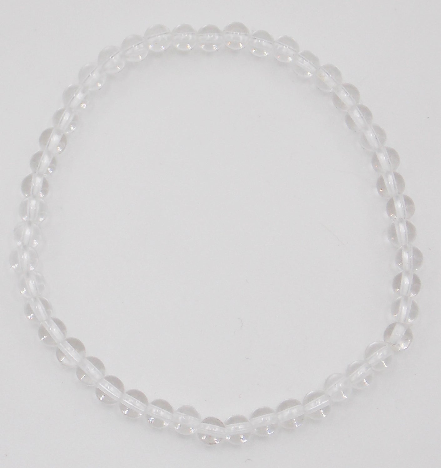 Pulsera elástica de Cuarzo blanco de 4mm