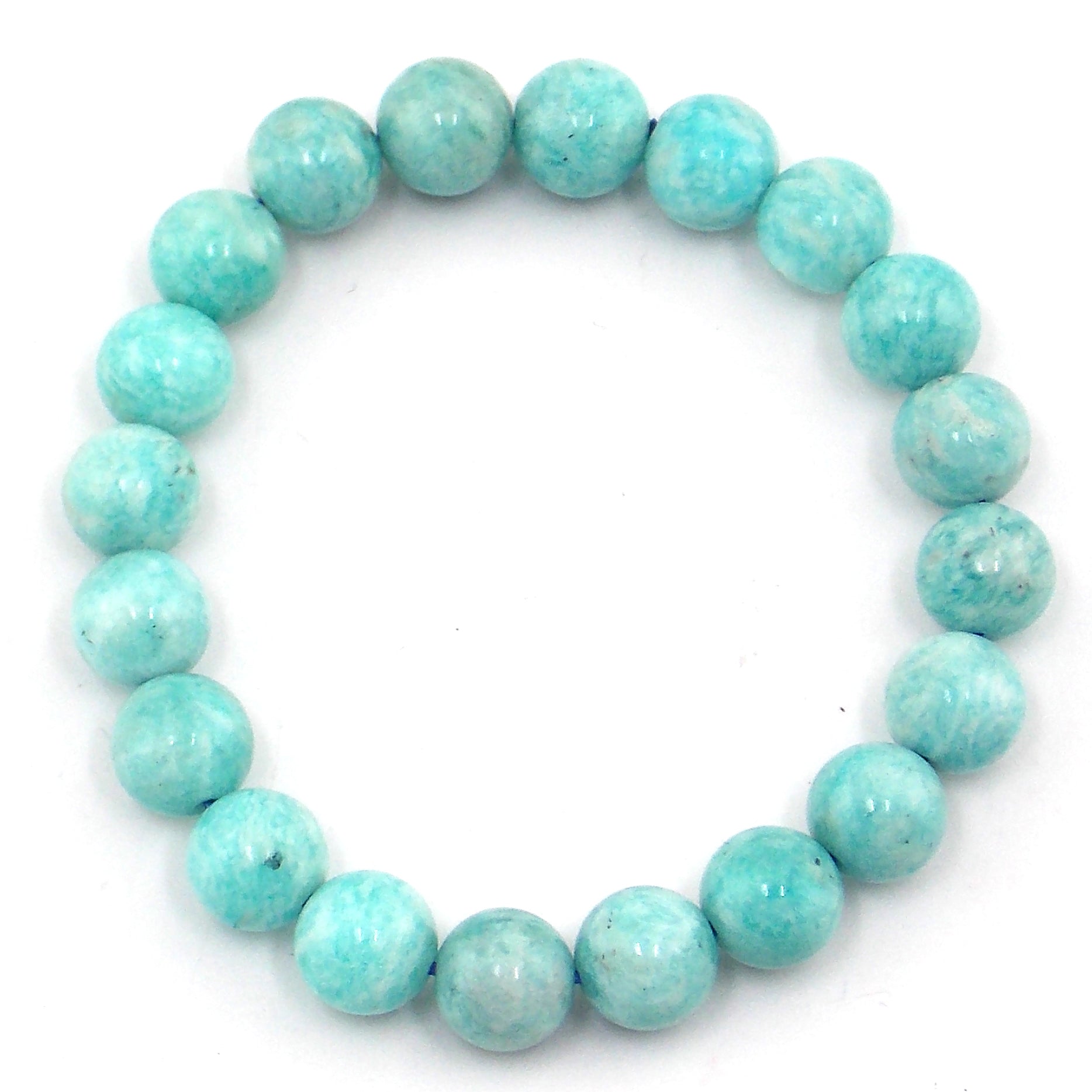 Pulsera de piedra natural de Amazonita de 10mm ( Calidad AAA)