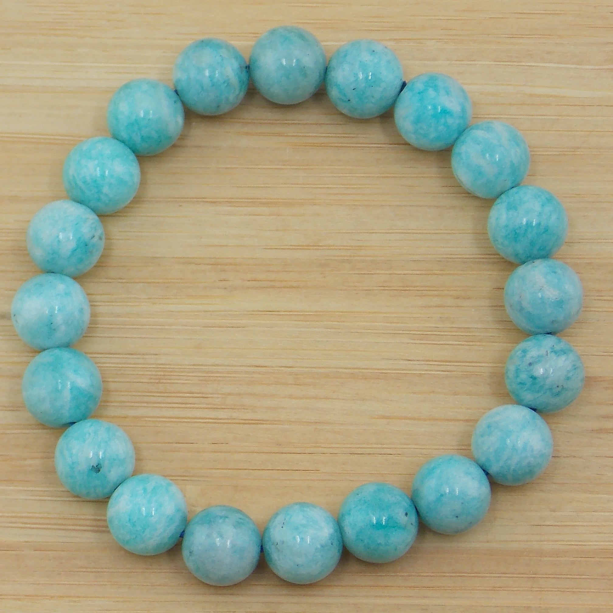 Pulsera de piedra natural de Amazonita de 10mm ( Calidad AAA)