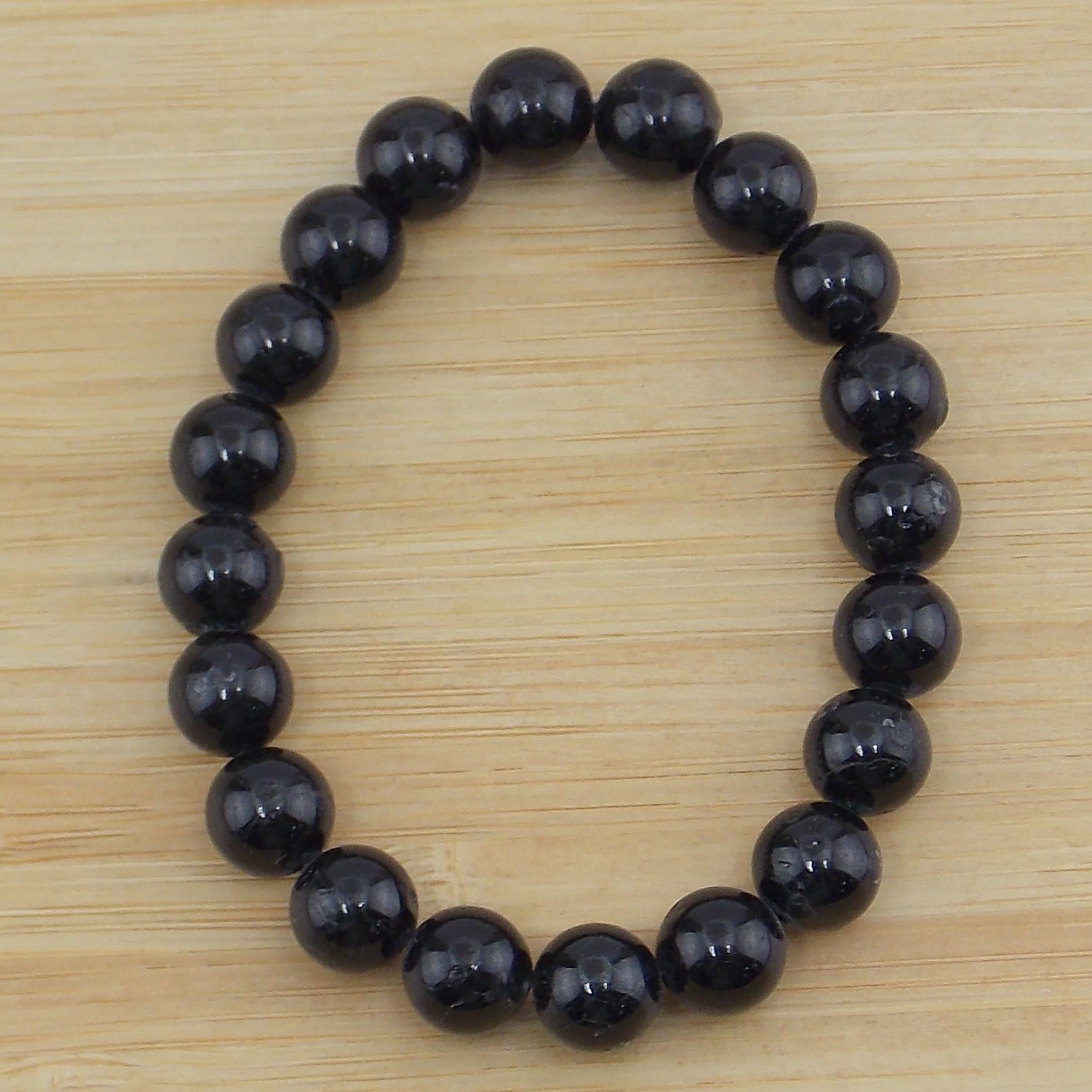 Pulsera de piedra natural de Turmalina negra de 9mm