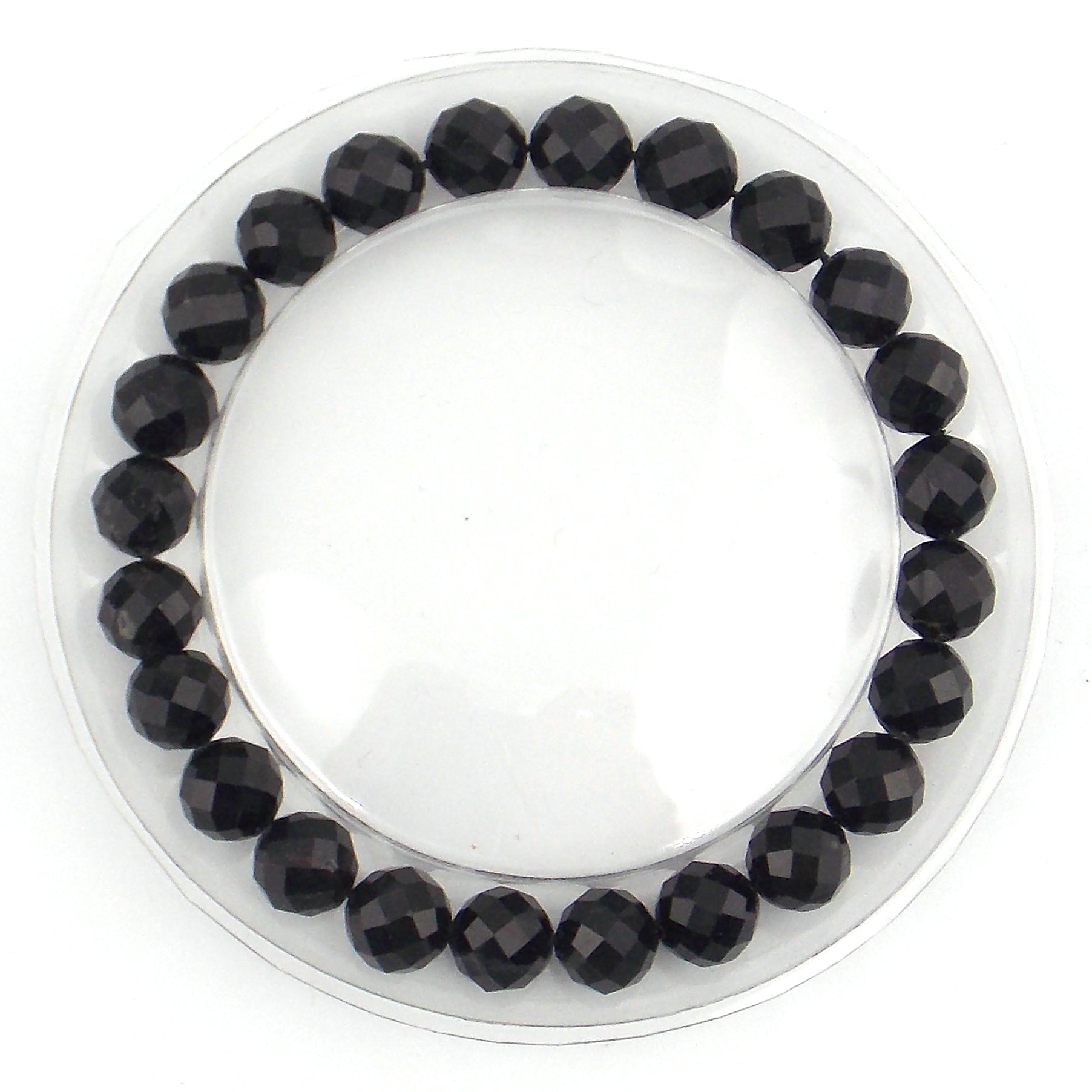Pulsera de piedra natural de Turmalina negra de 8mm facetado