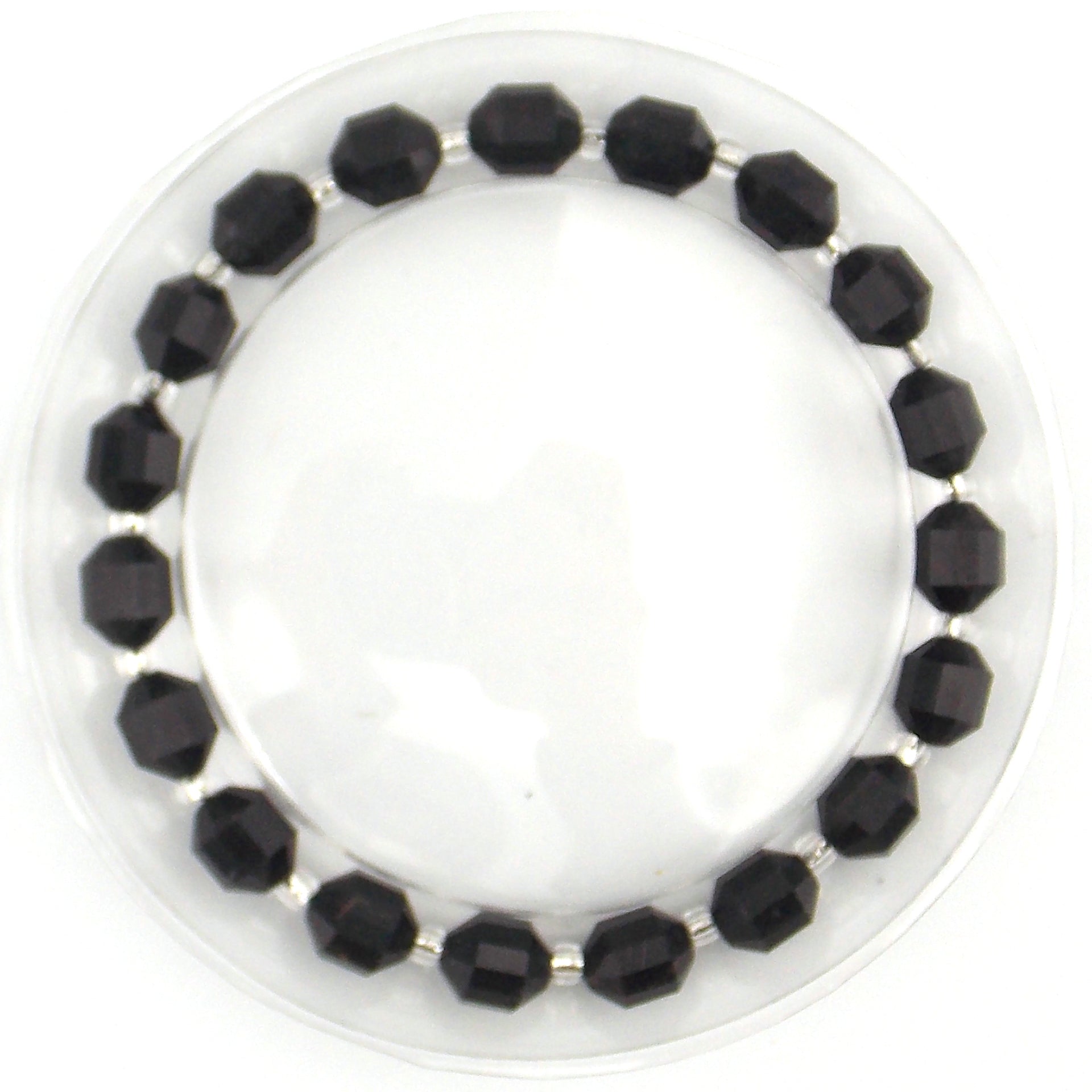 Pulsera de piedra natural de Turmalina negra de 7mm facetado