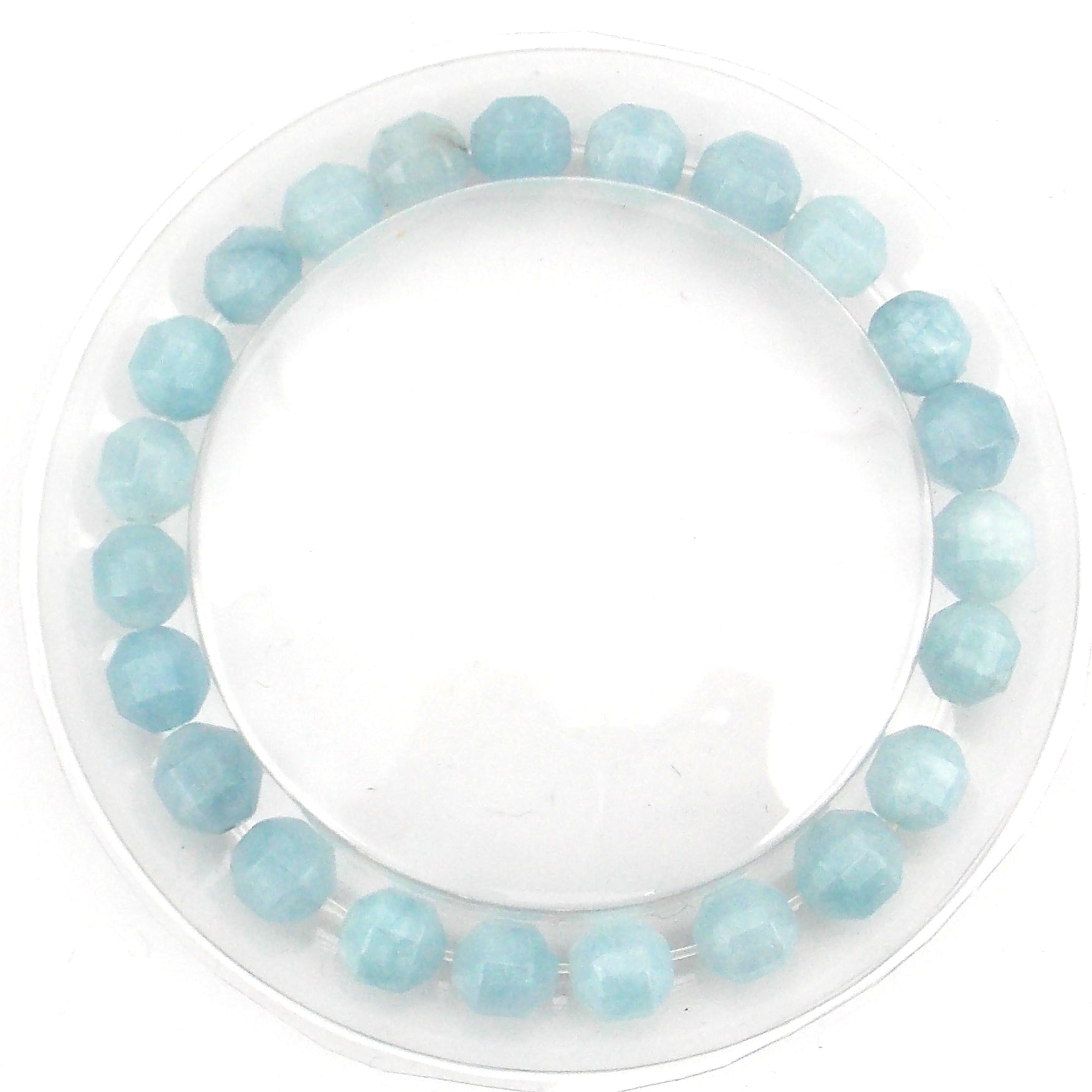 Pulsera de piedra natural de Aguamarina de 7mm facetado