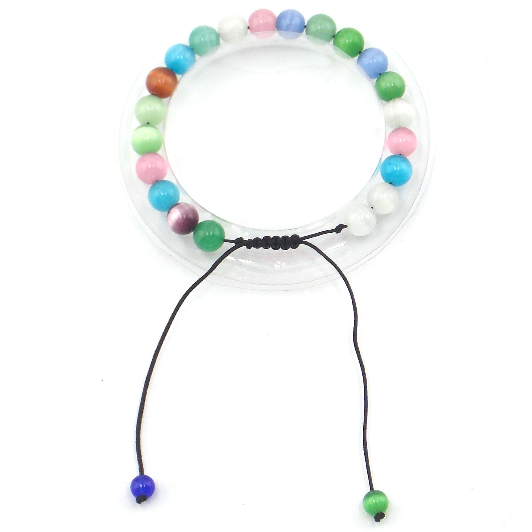 Pulsera de piedra natural de Ojo de gato de macramé 8mm