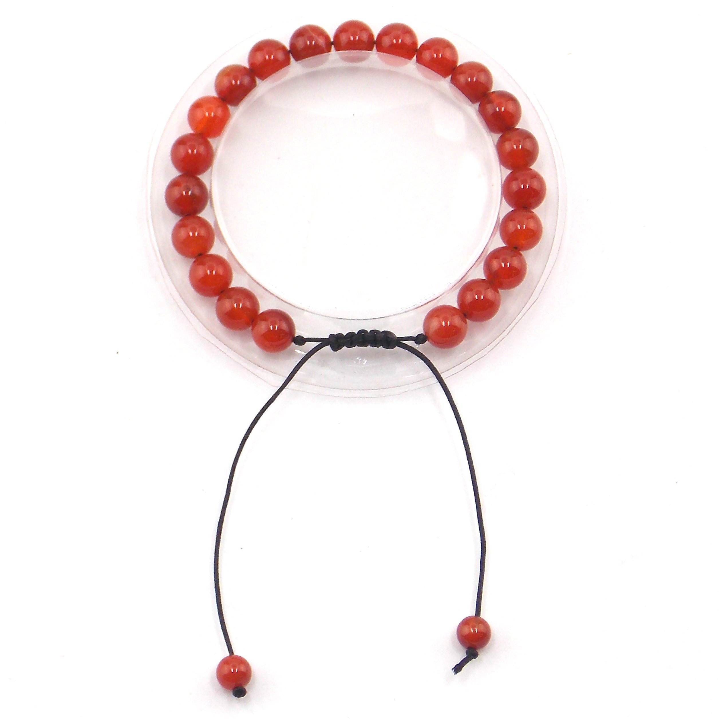 Pulsera de piedra natural de Carneola de macramé 8mm