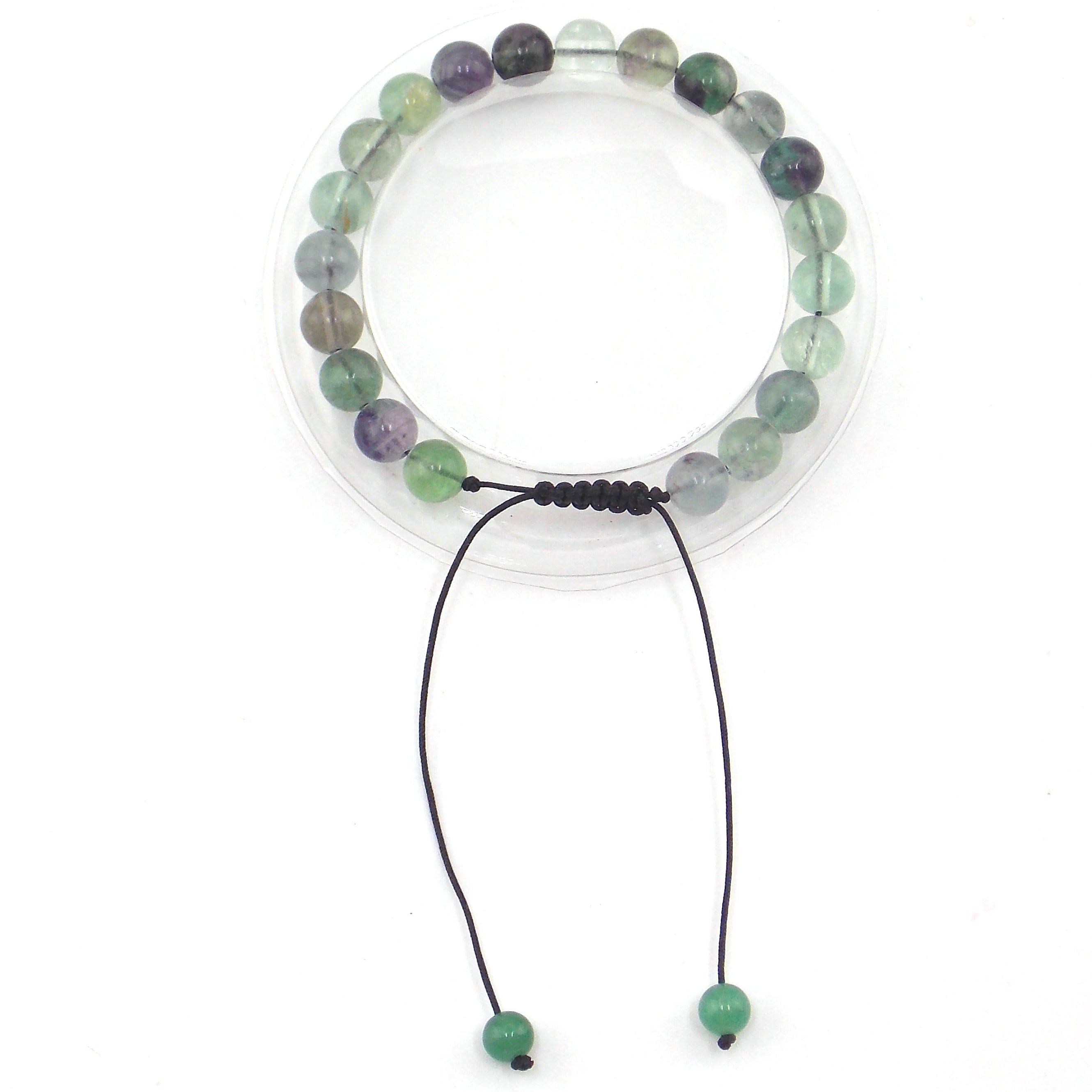 Pulsera de piedra natural de Fluorita de macramé 8mm