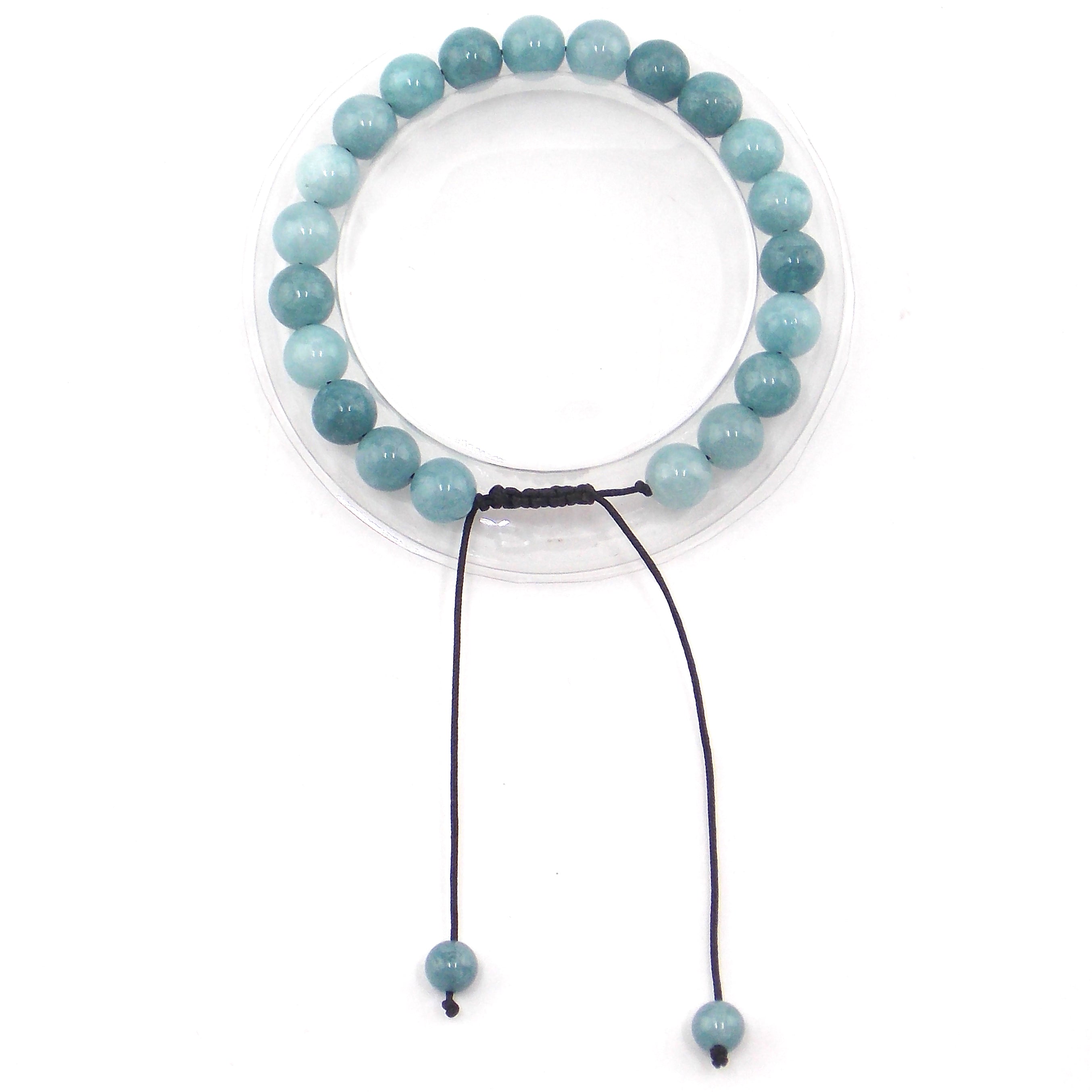 Pulsera de piedra natural de Cuarzo azul de macramé 8mm