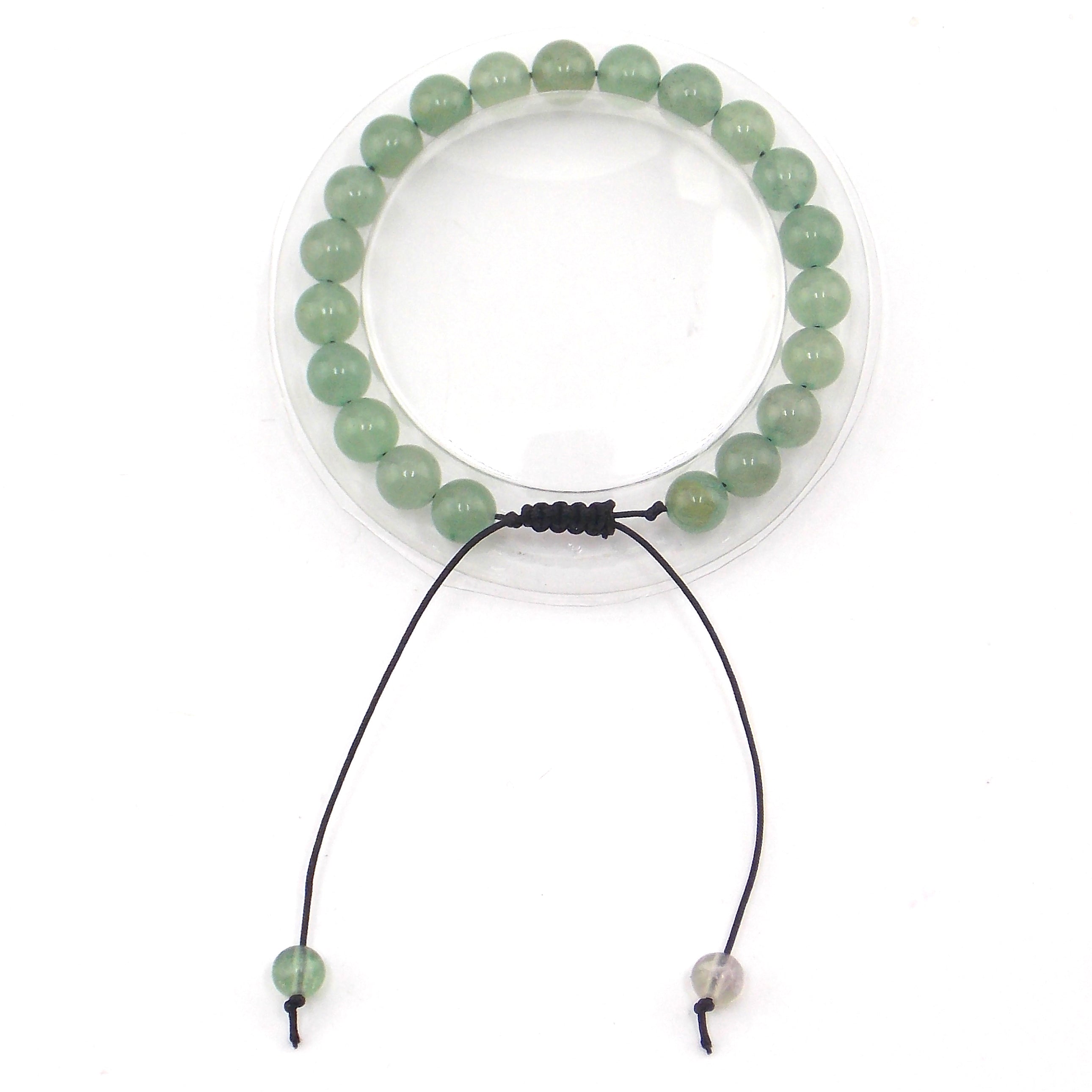 Pulsera de piedra natural de Venturina verde de macramé 8mm