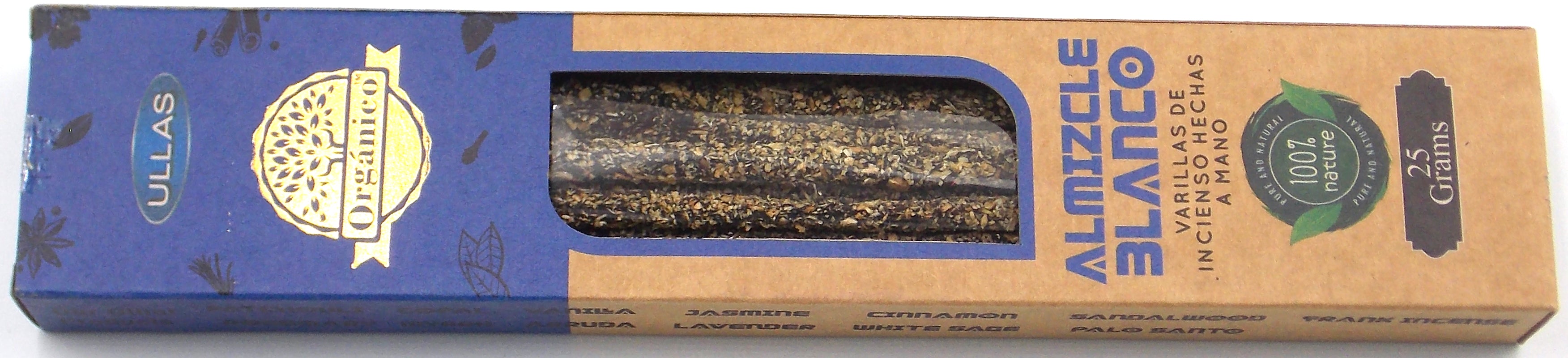 INCIENSO ORGÁNICO DE MARCA ULLAS FRAGANCIA ALMIZCLE BLANCO