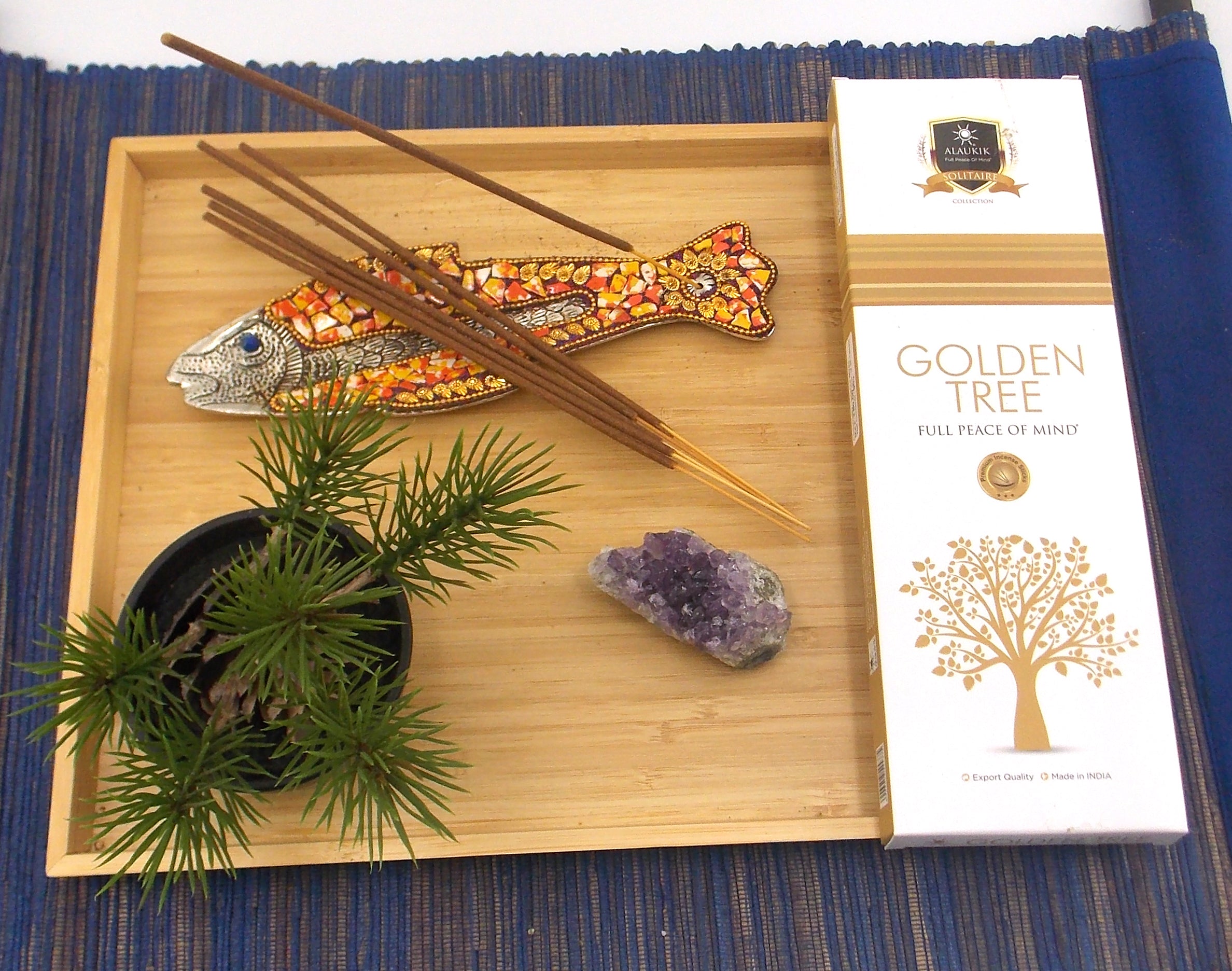 INCIENSO DE MARCA ALAUKIK SOLITAIRE COLLECTION FRAGANCIA GOLDEN TREE