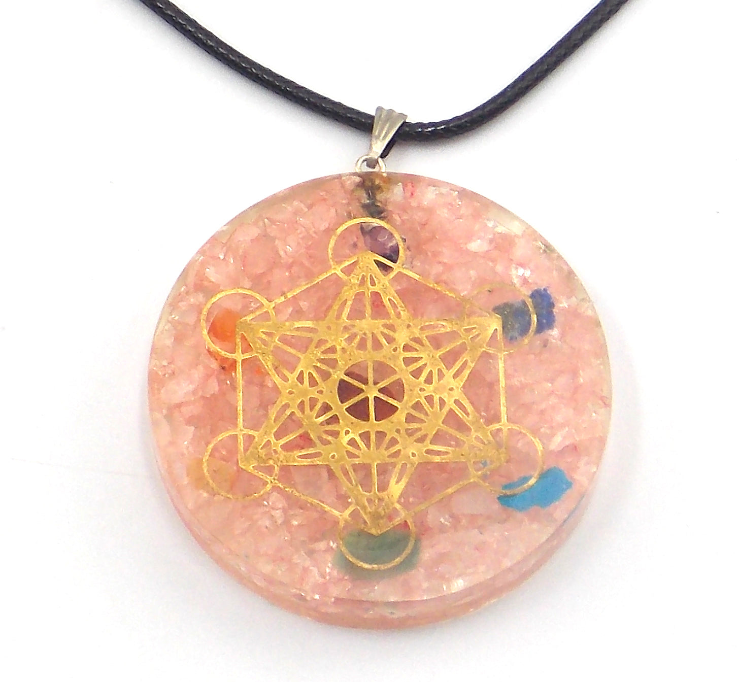 Colgante de Orgonita de Cuarzo rosa