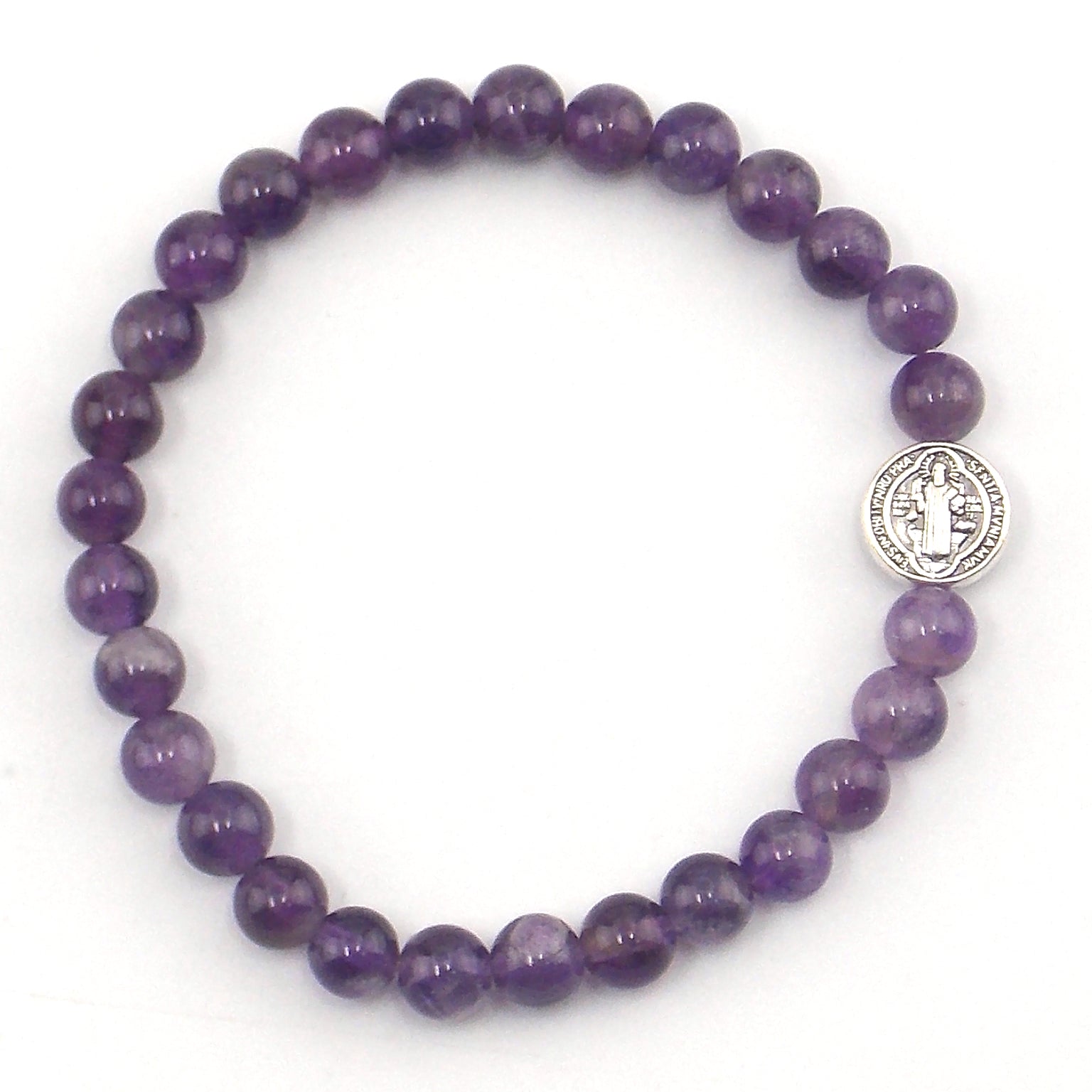 Pulsera de Amatista con San Benito