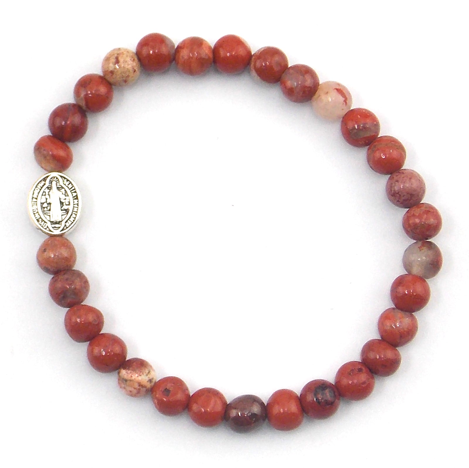Pulsera de Jaspe rojo con San Benito