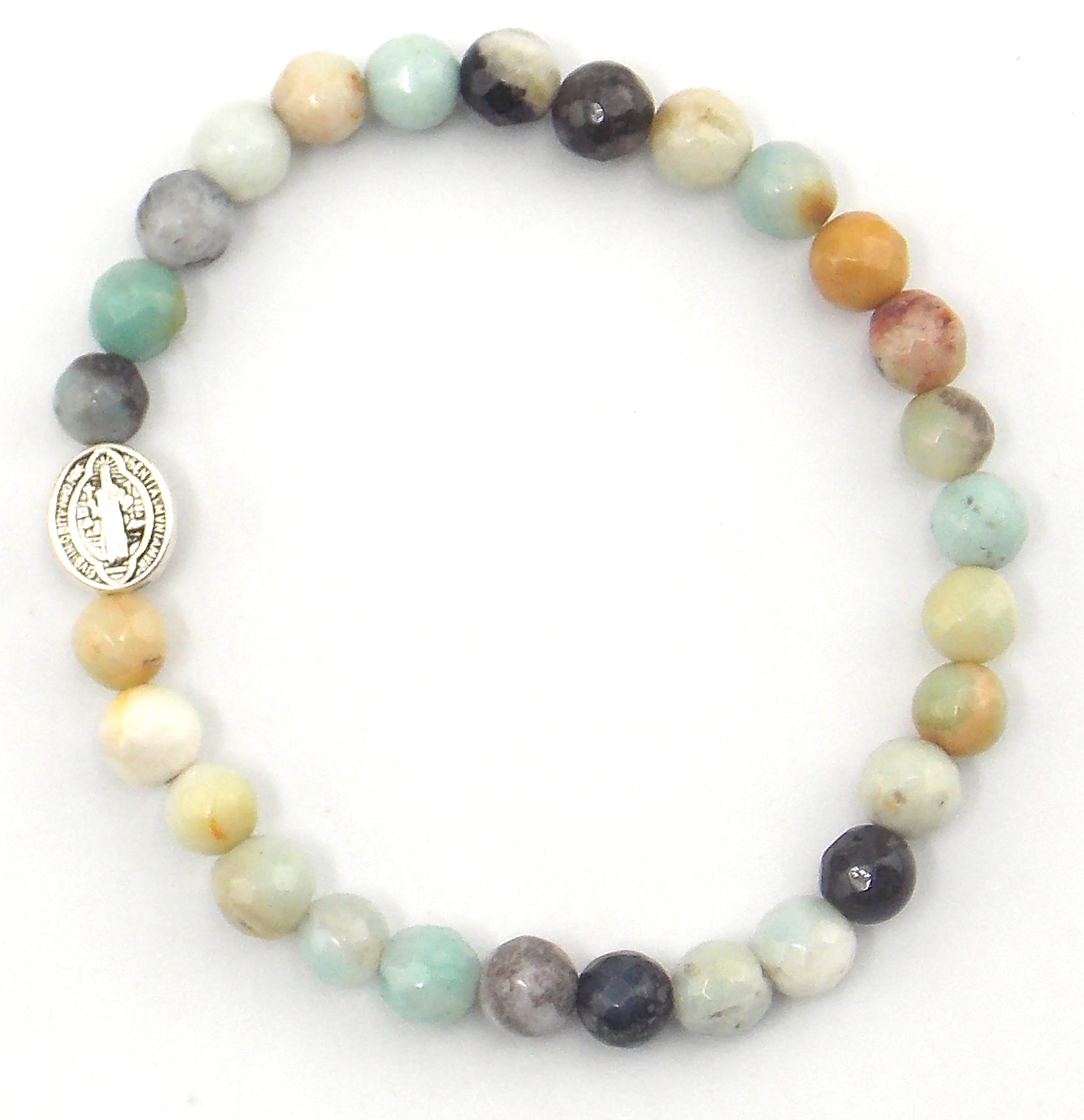 Pulsera de Amazonita Con San Benito