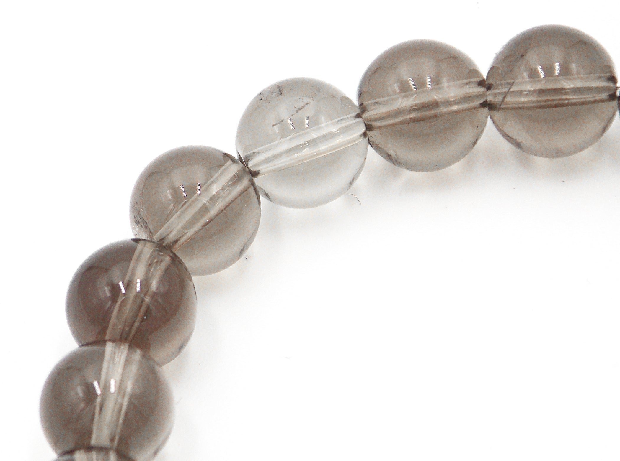 Pulsera elástica de cuarzo ahumado de 8mm