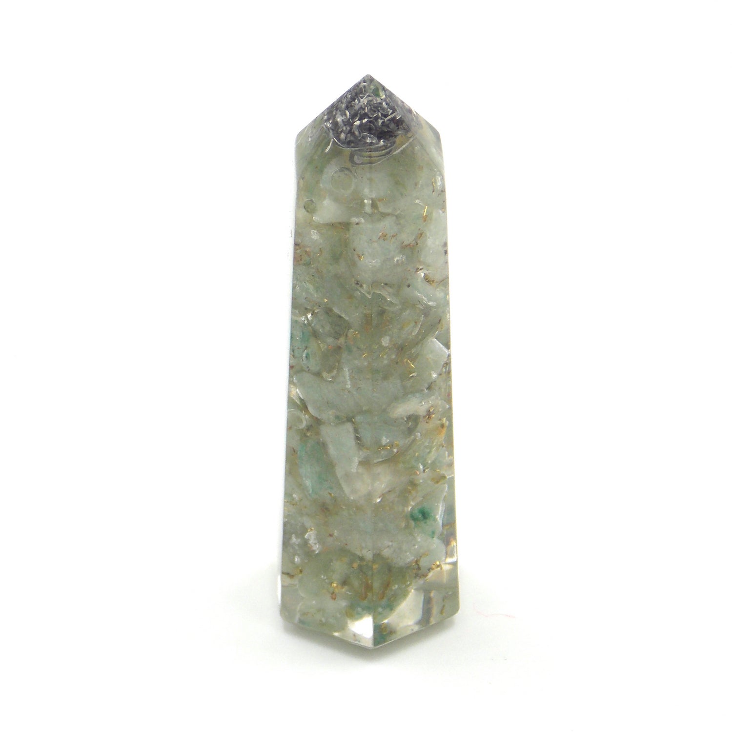 Obelisco de Orgonita de aprox. 7-8cm con piedra de Aventurina