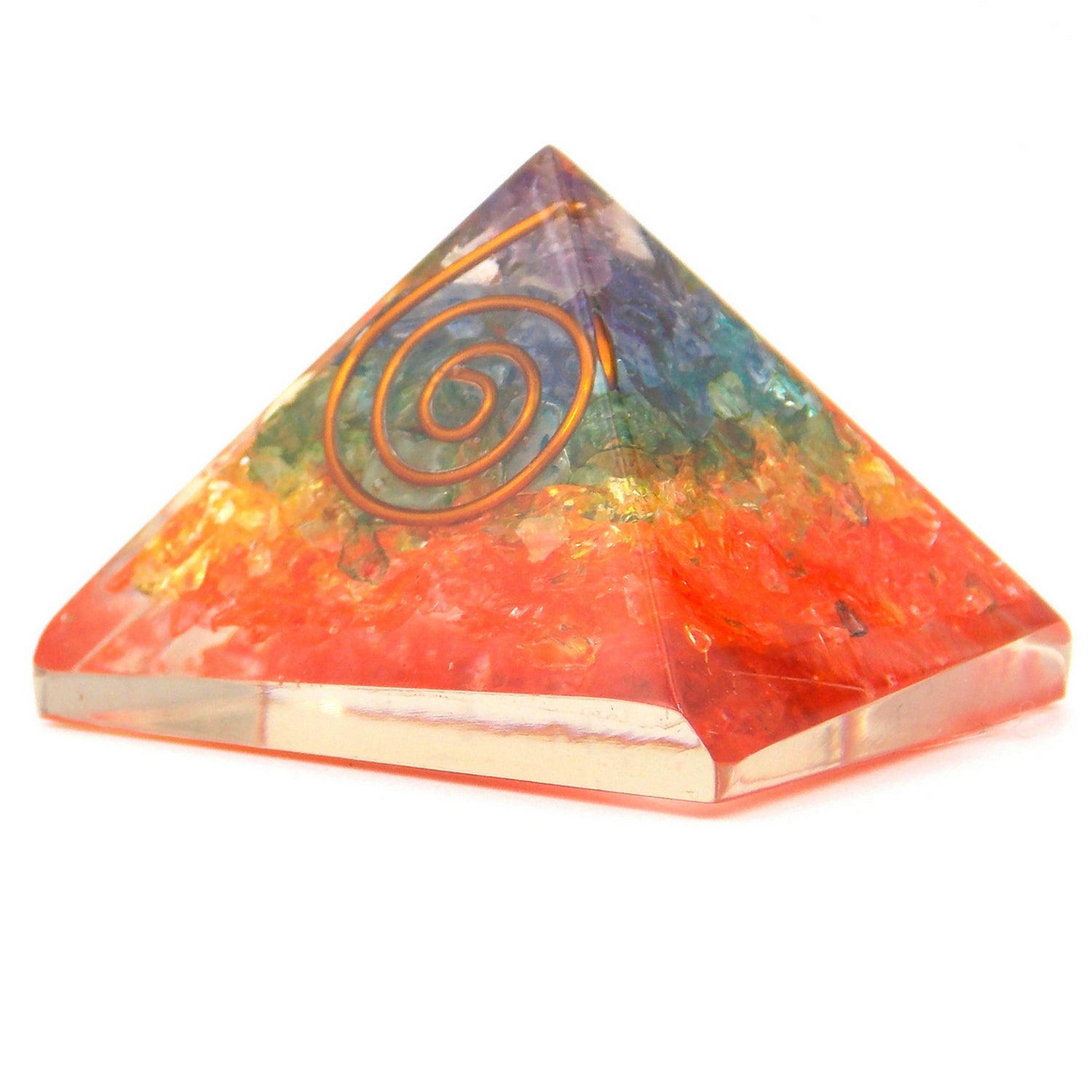 Pirámide de orgonita de aprox. 3cm de 7 chakras