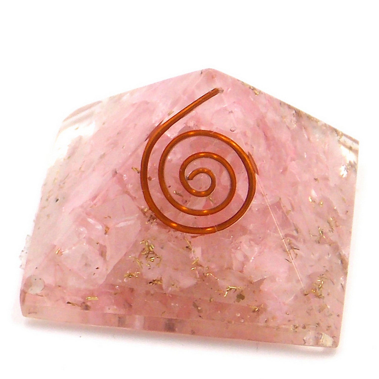 Pirámide de orgonita de aprox. 3cm de Cuarzo rosa