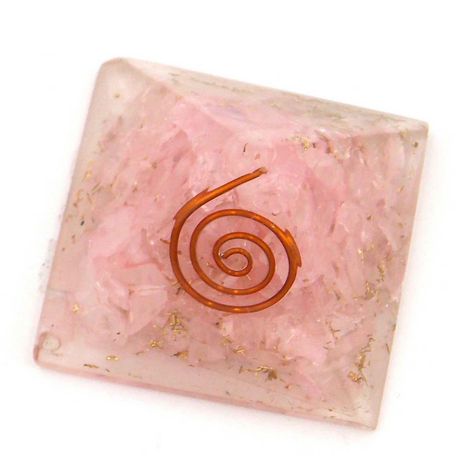 Pirámide de orgonita de aprox. 3cm de Cuarzo rosa