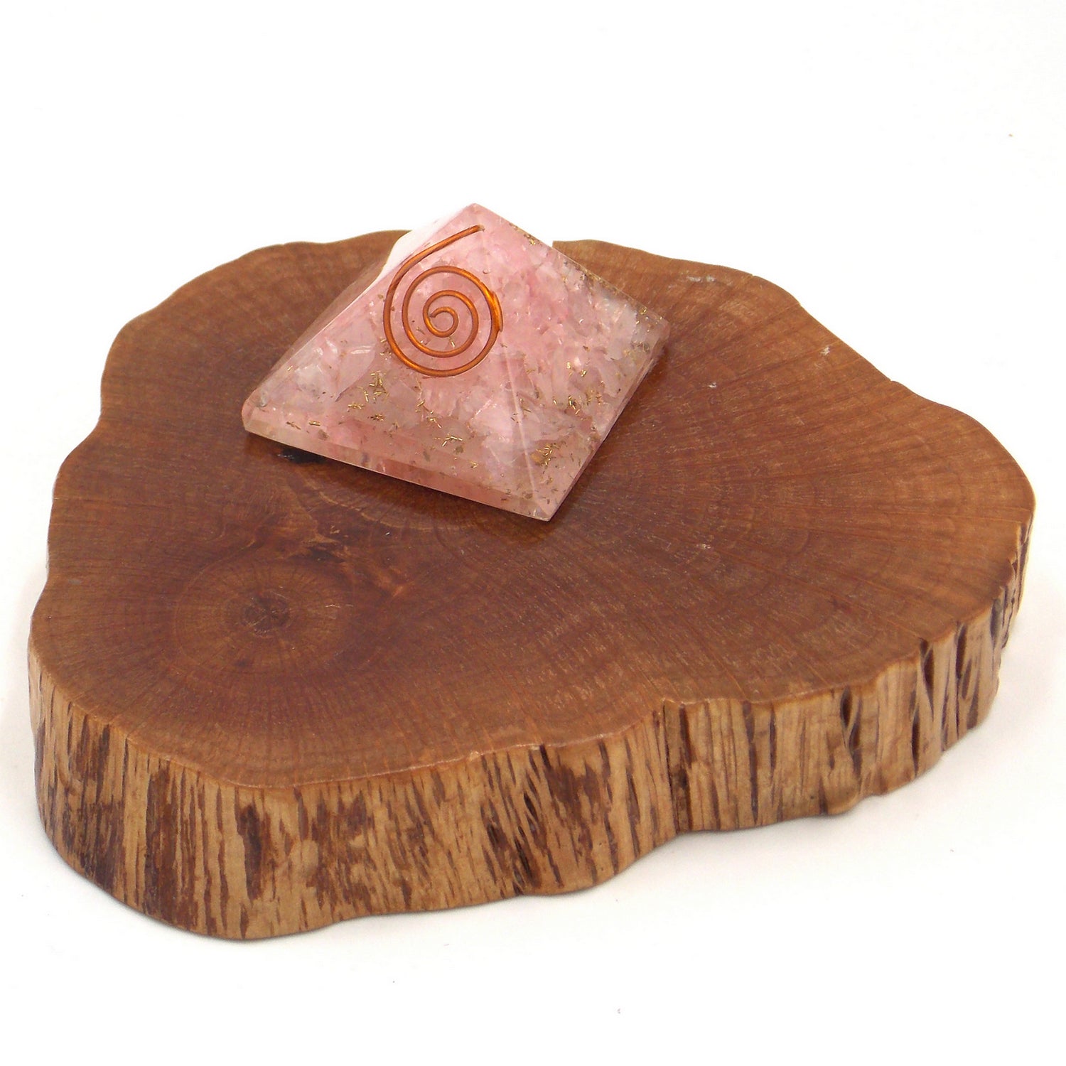 Pirámide de orgonita de aprox. 3cm de Cuarzo rosa