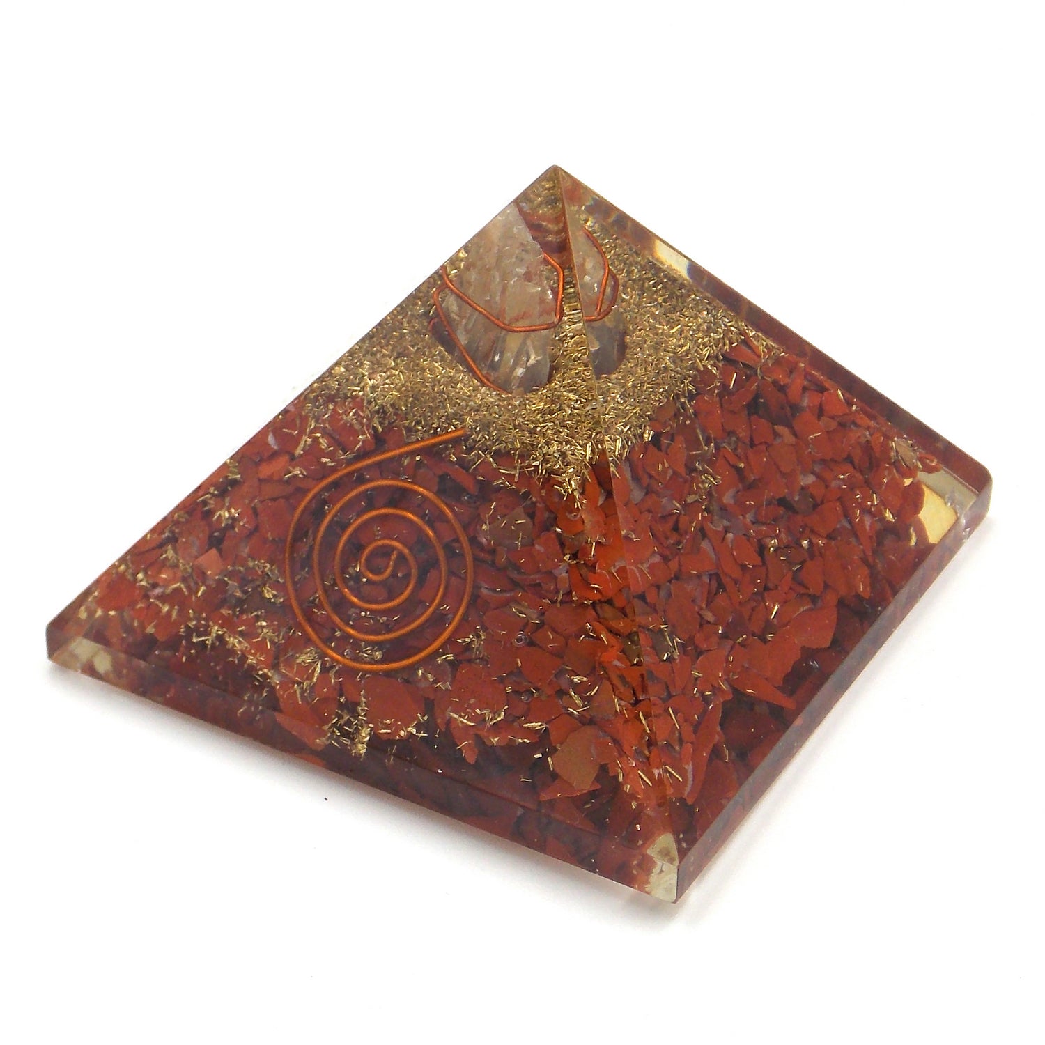 Pirámide de orgonita de aprox. 5-6cm de Jaspe rojo