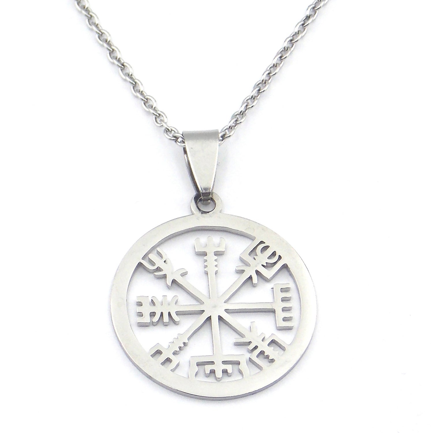 Colgante de acero inoxidable en forma de Vegvisir