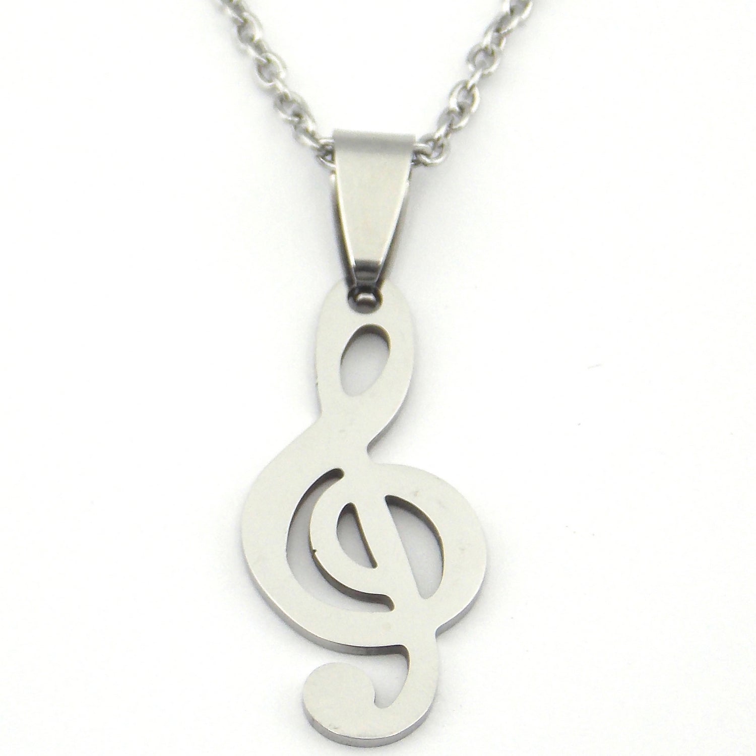 Colgante de acero inoxidable en forma de clave de sol