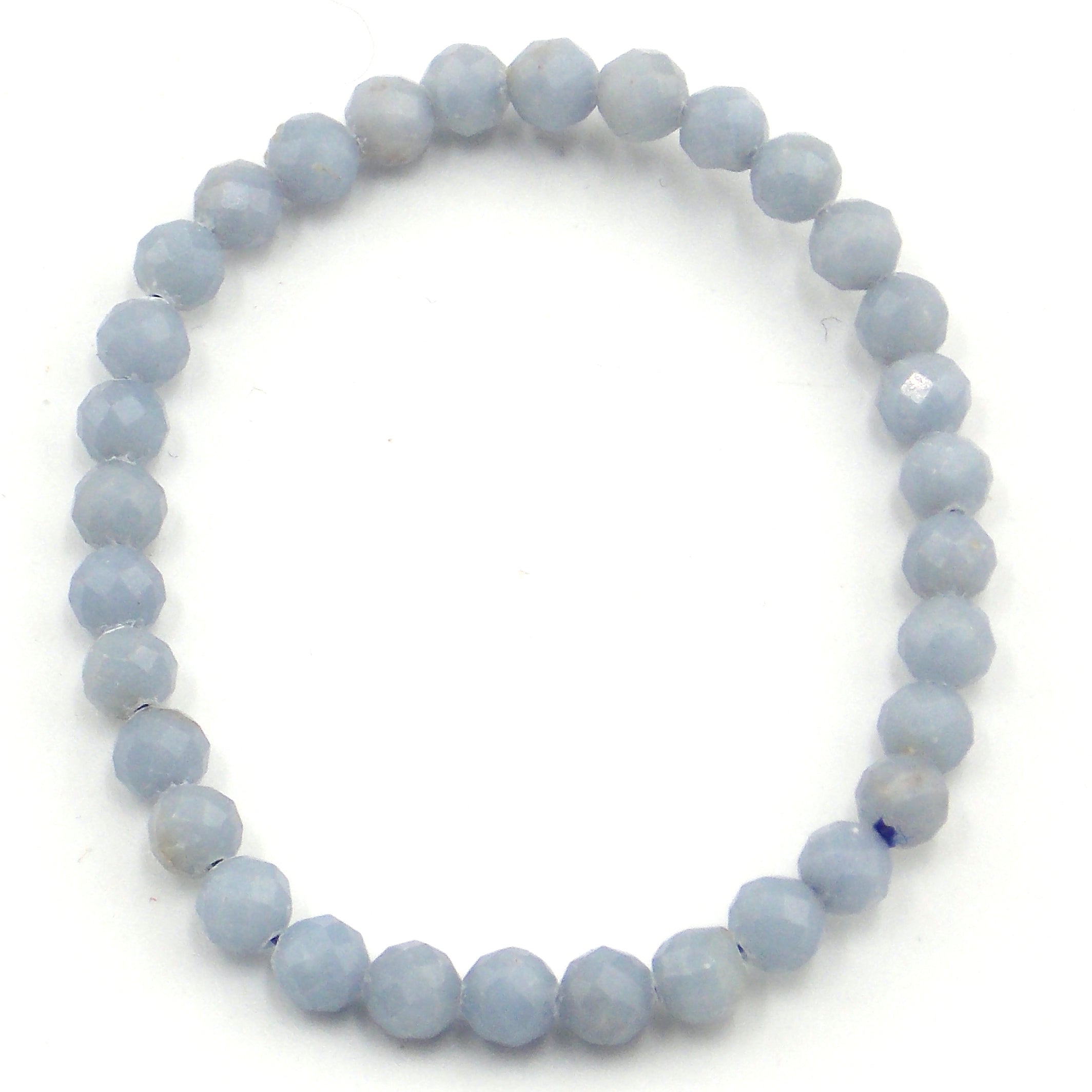 Pulsera de piedra natural de Angelita facetada de 5mm