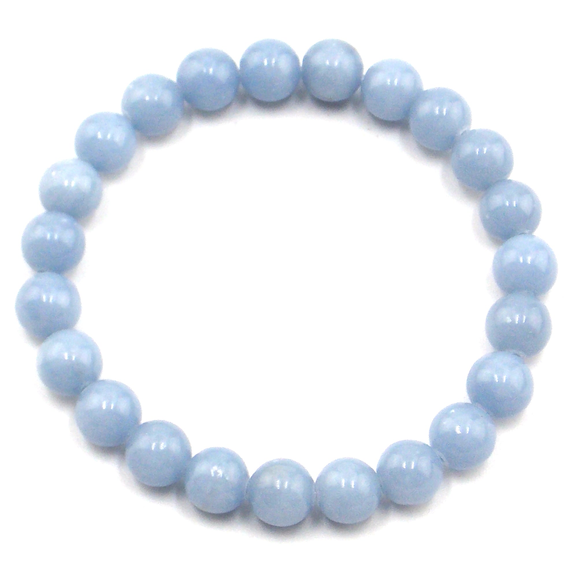 Pulsera elástica de piedra natural de Angelita de 8mm