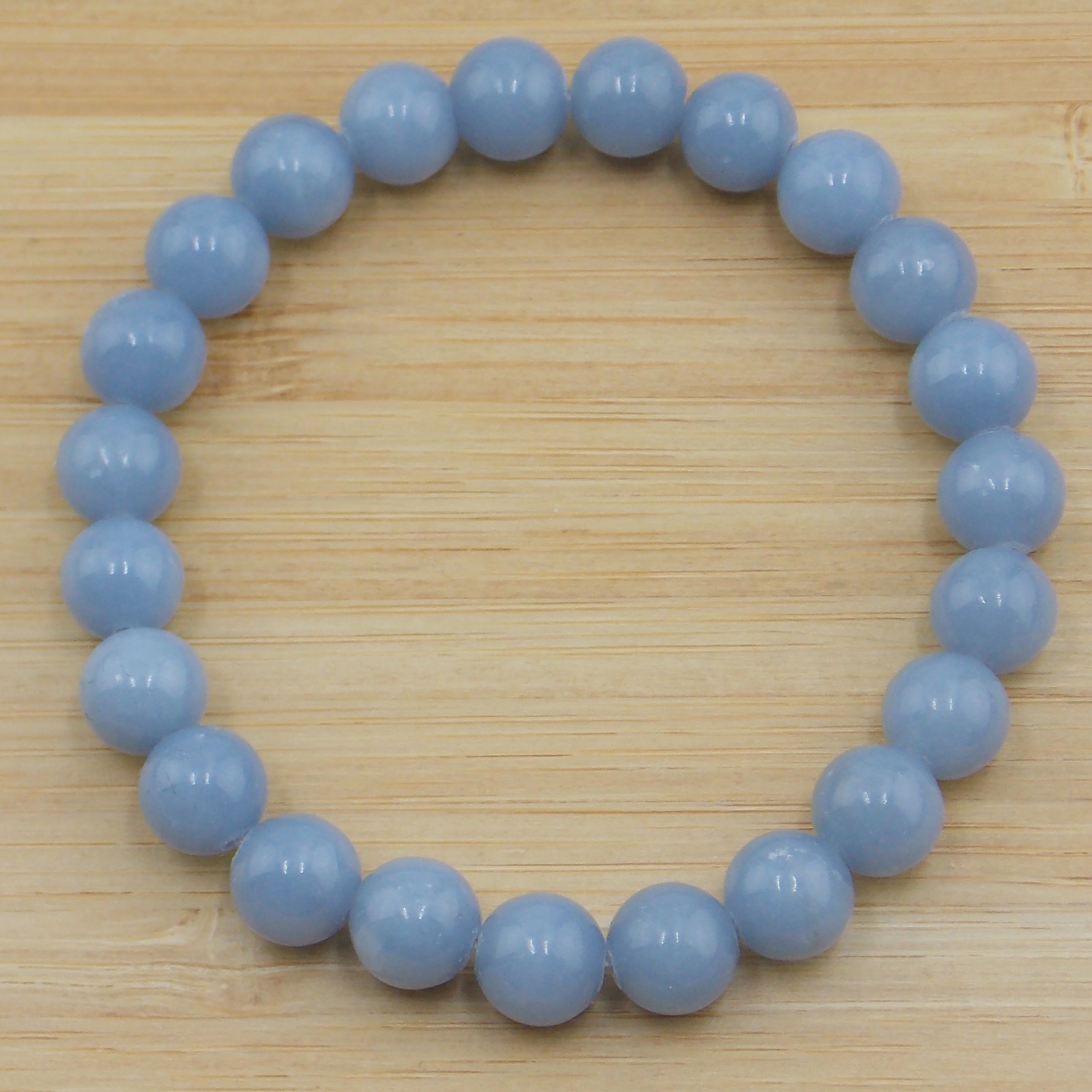 Pulsera elástica de piedra natural de Angelita de 8mm