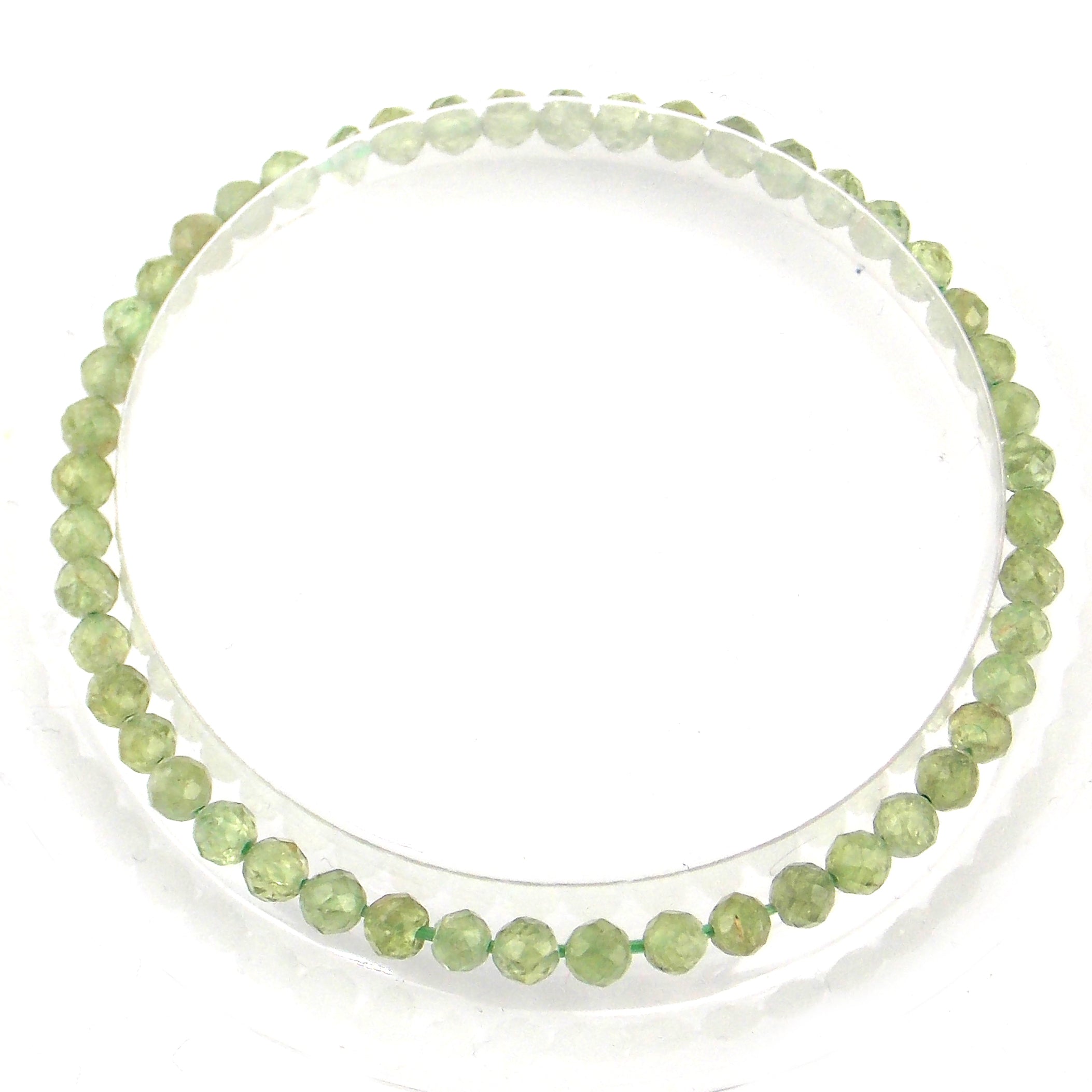 Pulsera de pidera natural de Apatita verde facetada de 4mm