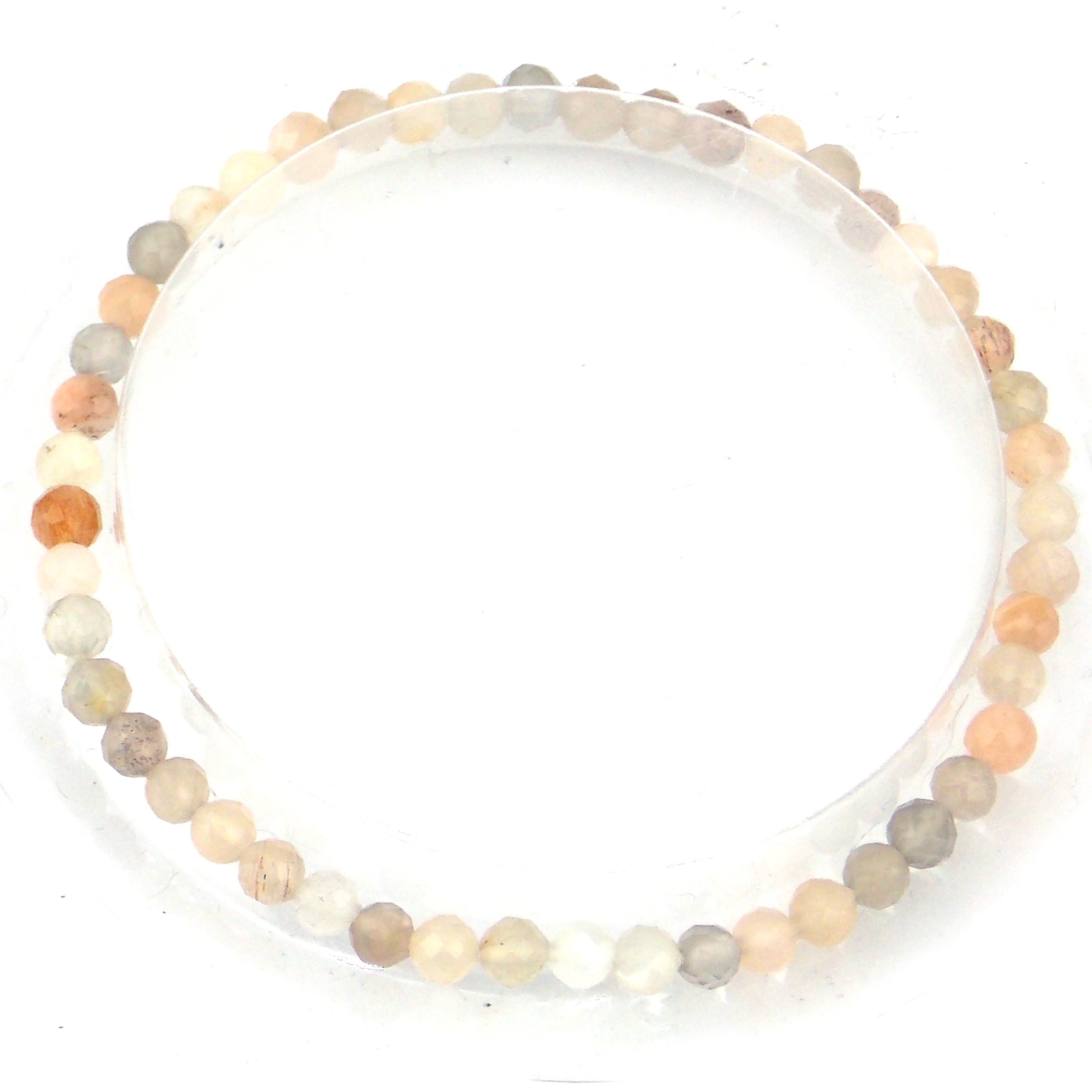 Pulsera de piedra natural de Adularia facetada de 4mm