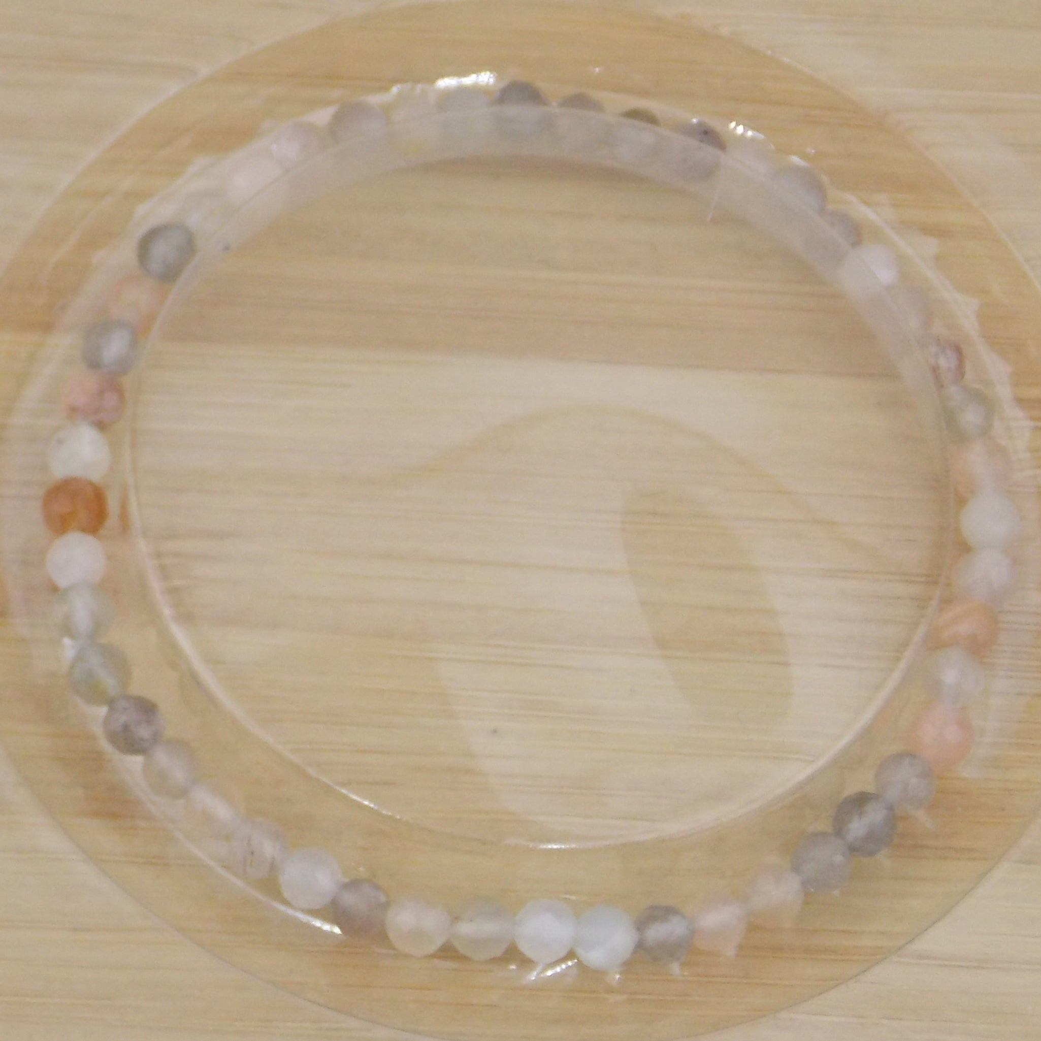Pulsera de piedra natural de Adularia facetada de 4mm