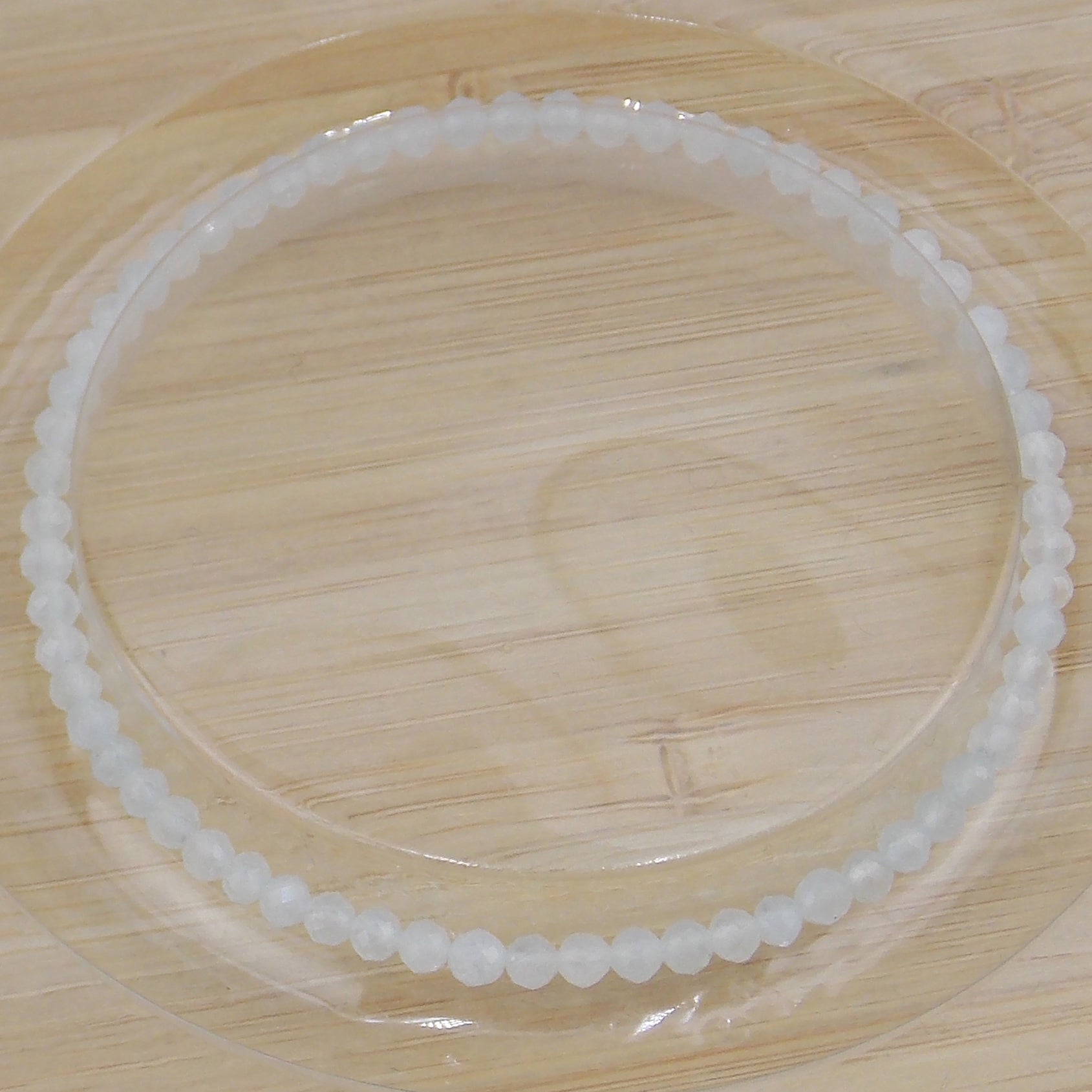 Pulsera de piedra natural de Aguamarina facetada de 3mm