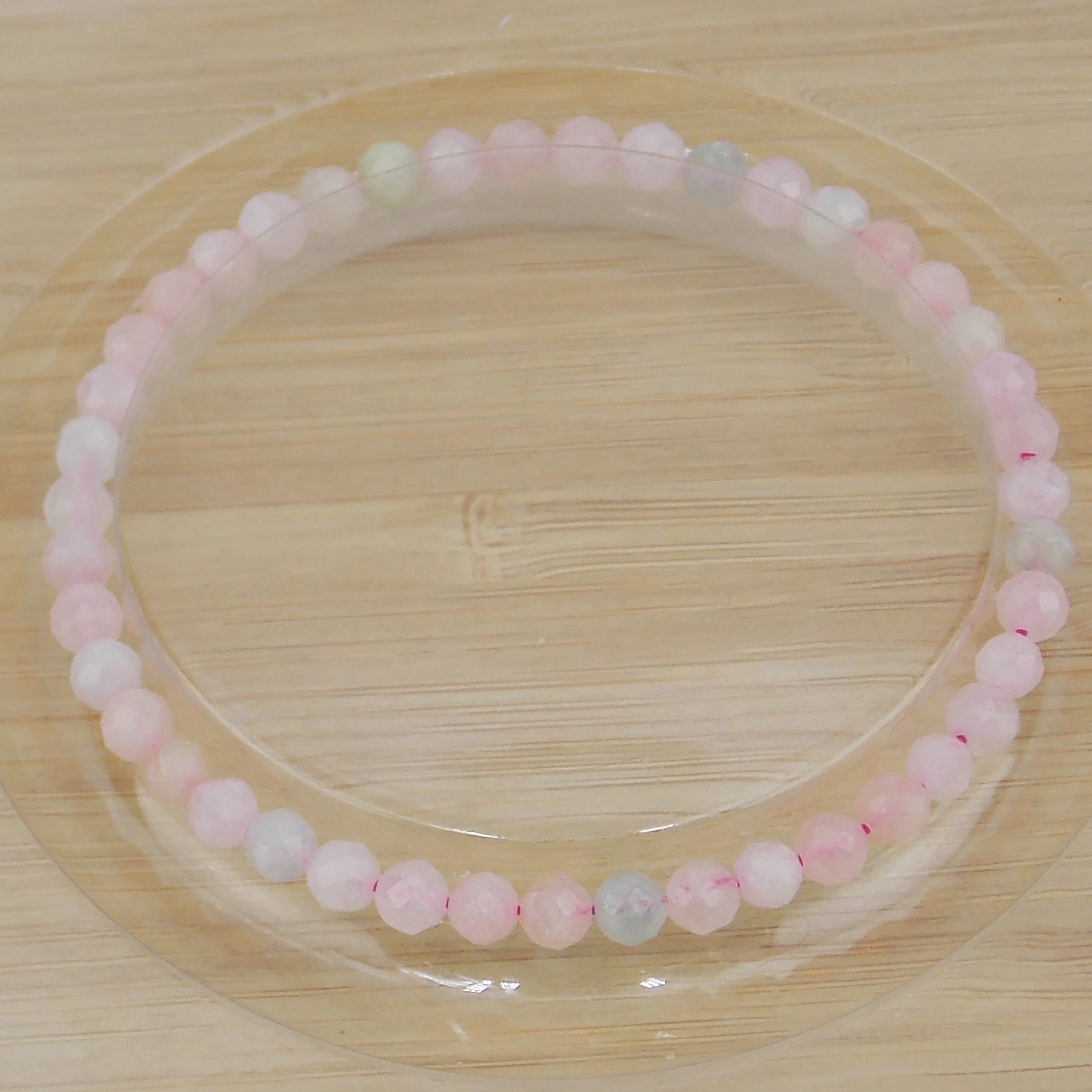 Pulsera de piedra natural de Morganita facetada (rosada) de 4mm