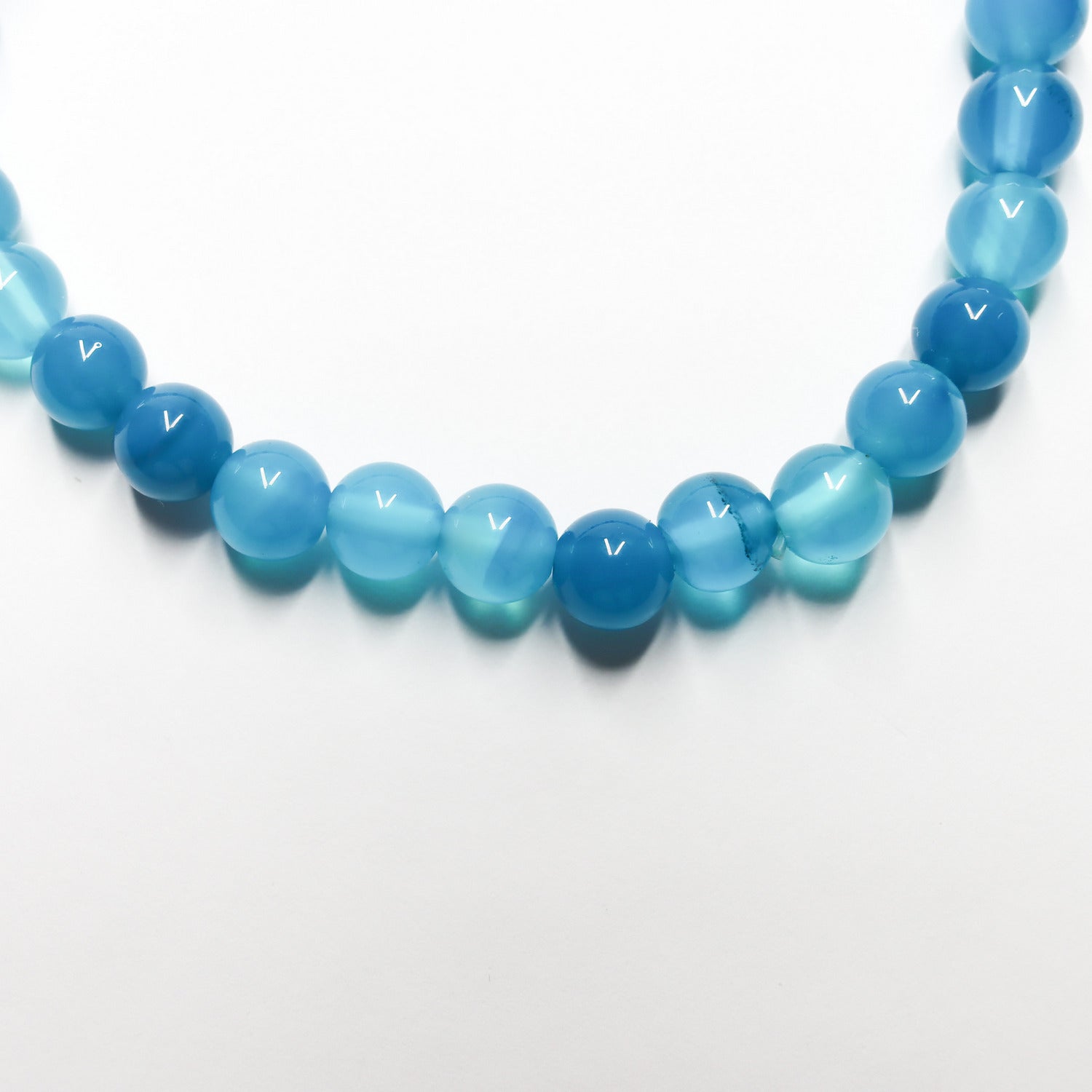 Pulsera de piedra natural de Ágata azul de 6mm