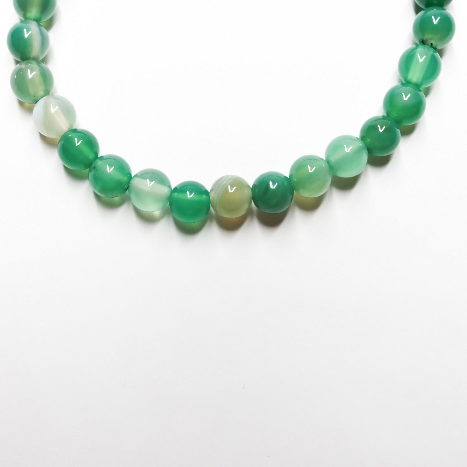 Pulsera de piedra natural de Ágata verde oscuro de 6mm