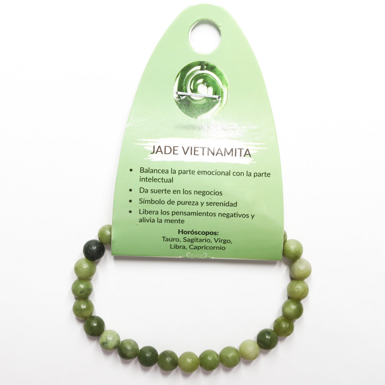 Pulsera de piedra natural de Jade vietnamita de 6mm