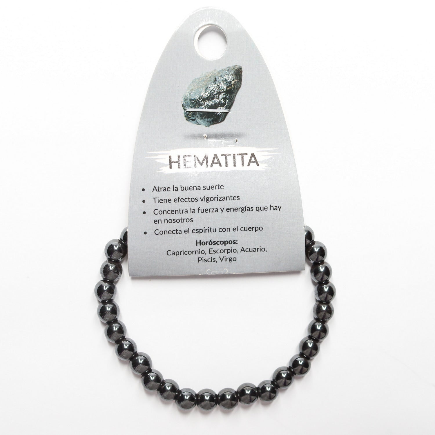 Pulsera de piedra natural de Hematite de 6mm
