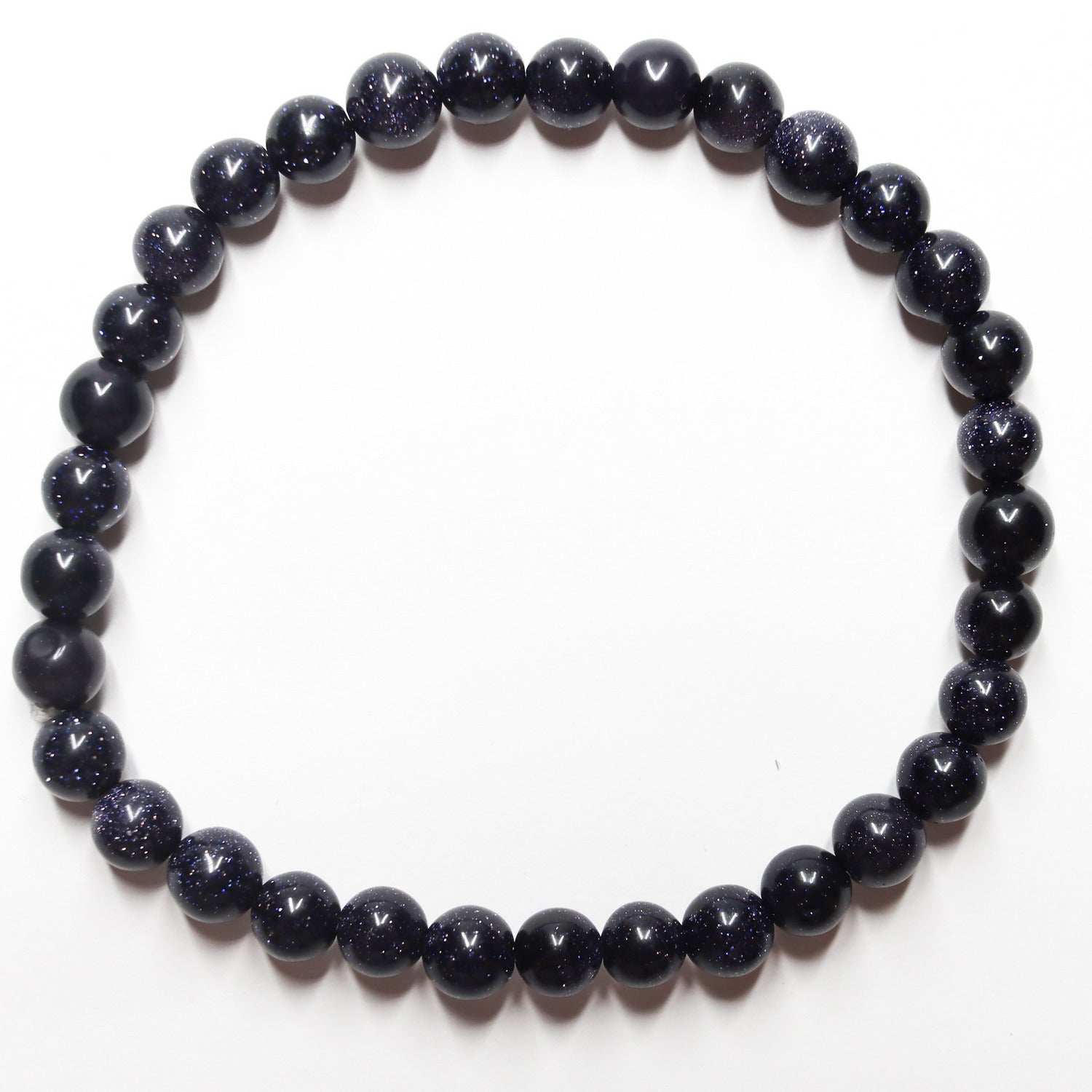 Pulsera de piedra natural de Venturina azul de 6mm