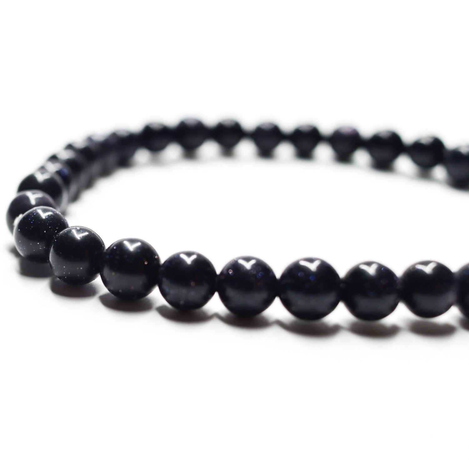Pulsera de piedra natural de Venturina azul de 6mm