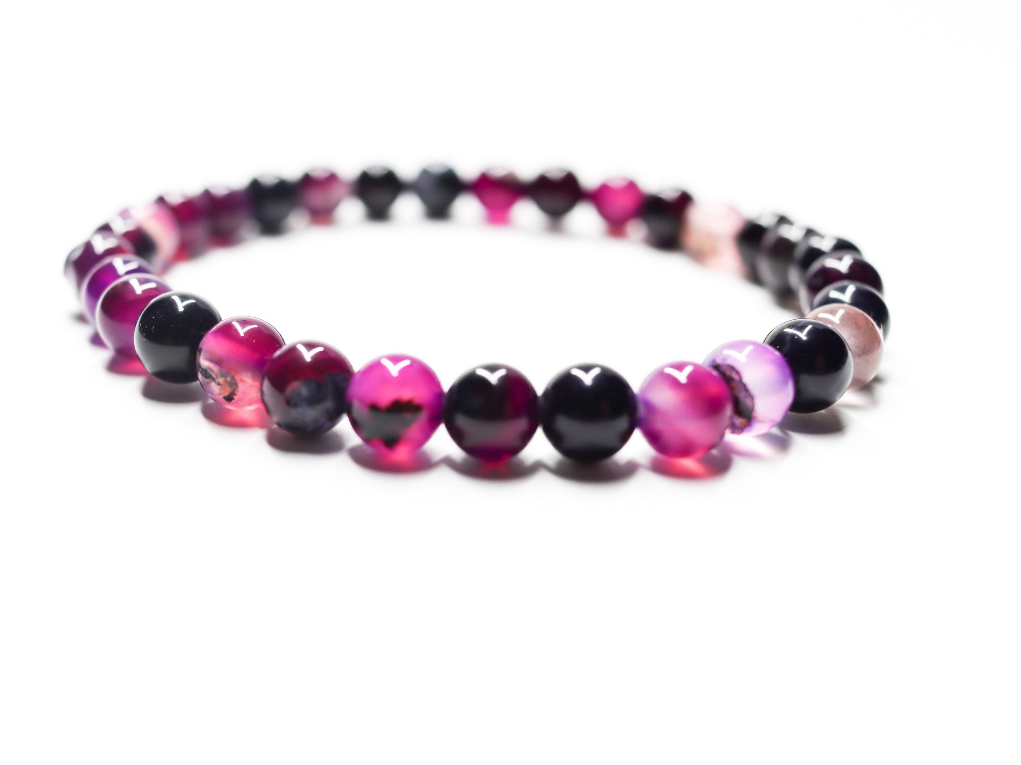 Pulsera de piedra natural de Ágata morada de 6mm