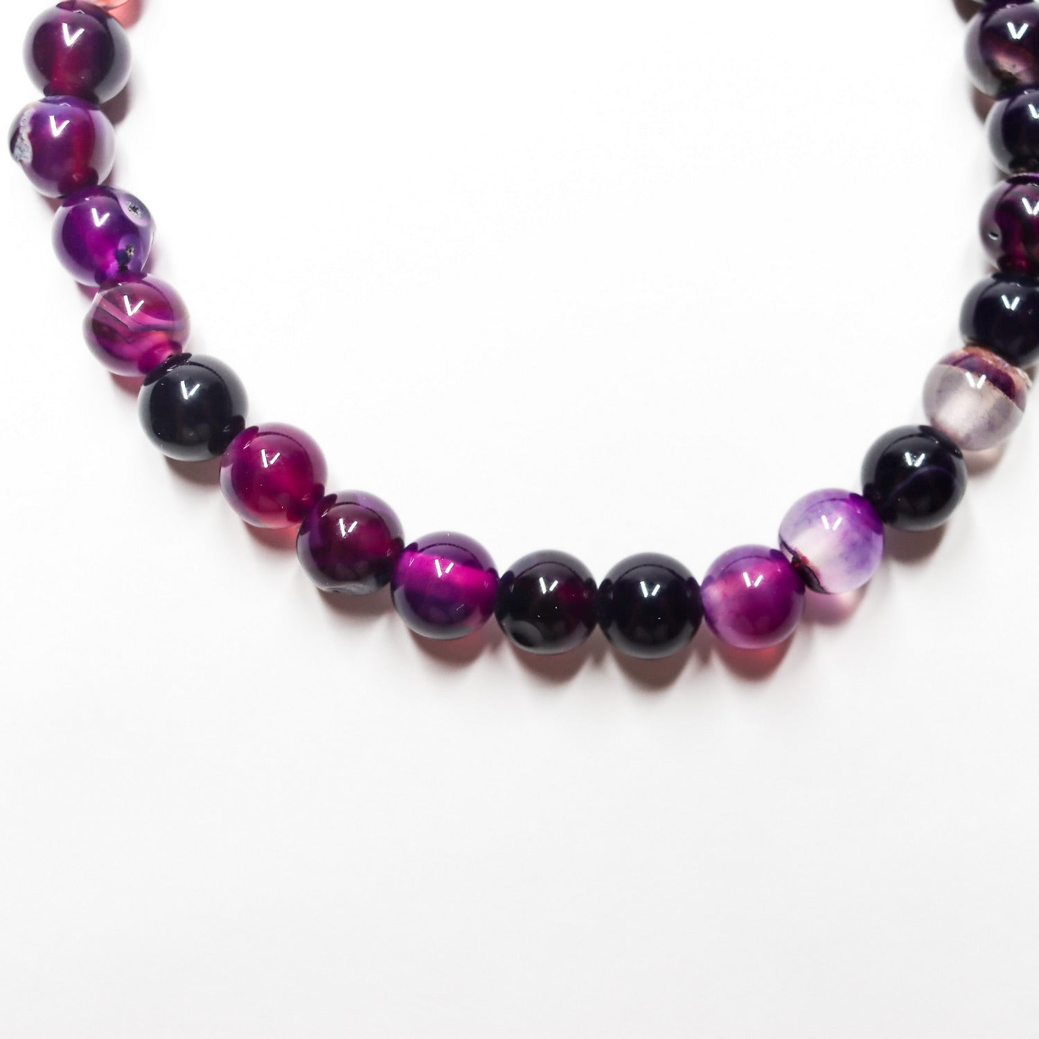 Pulsera de piedra natural de Ágata morada de 6mm