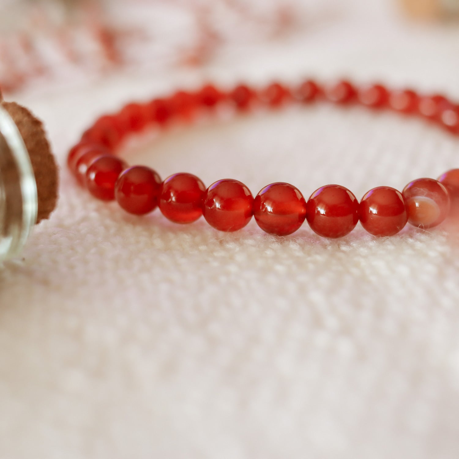 Pulsera de piedra natural de Carneola de 6mm