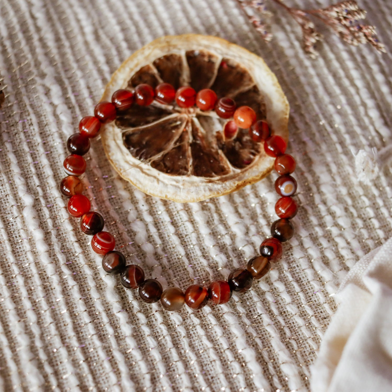 Pulsera de piedra natural de Ágata árbol de 6mm
