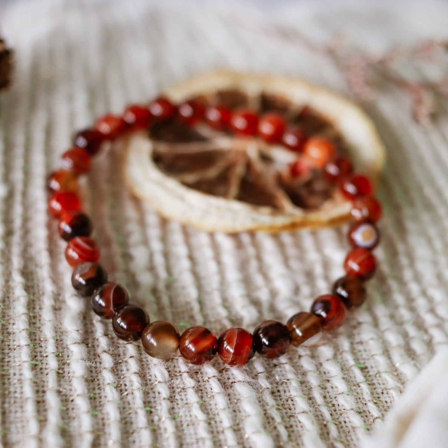 Pulsera de piedra natural de Ágata árbol de 6mm