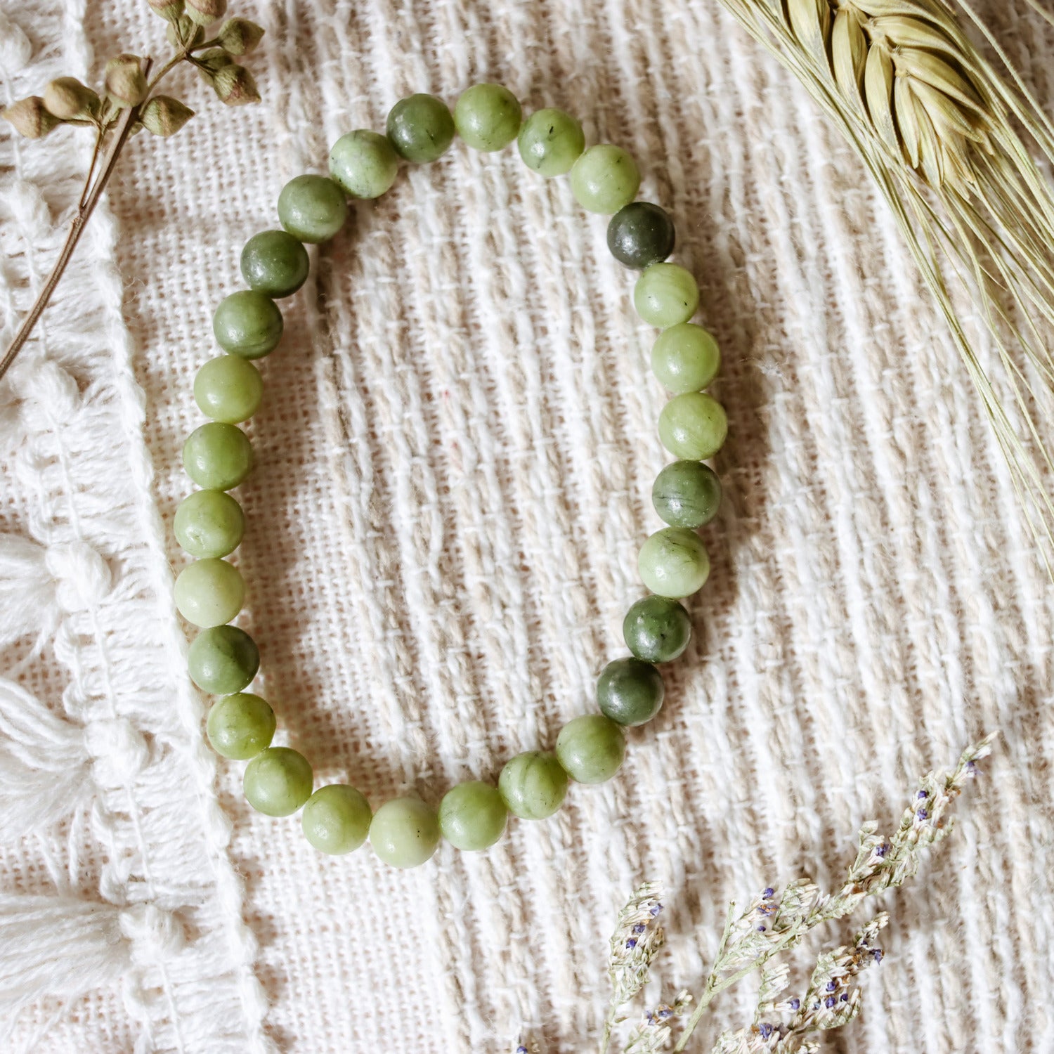 Pulsera de piedra natural de Jade vietnamita de 6mm
